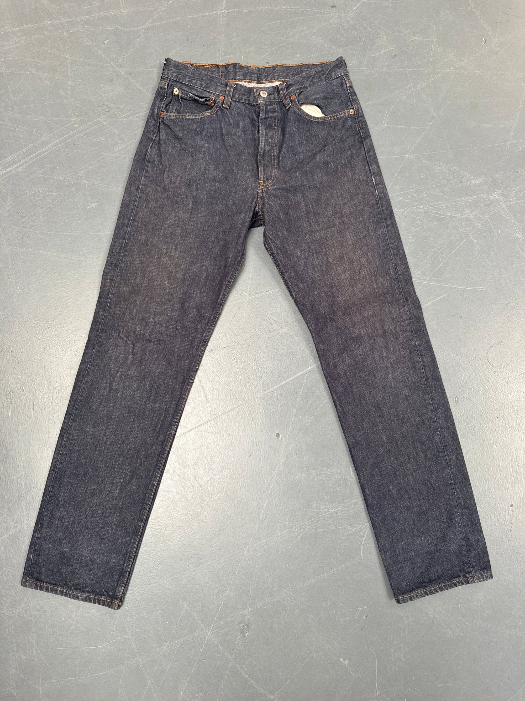 Mens Levis 501 Regular Fit Vintage Jean - W 30 L 33 - Slate Grey SL359