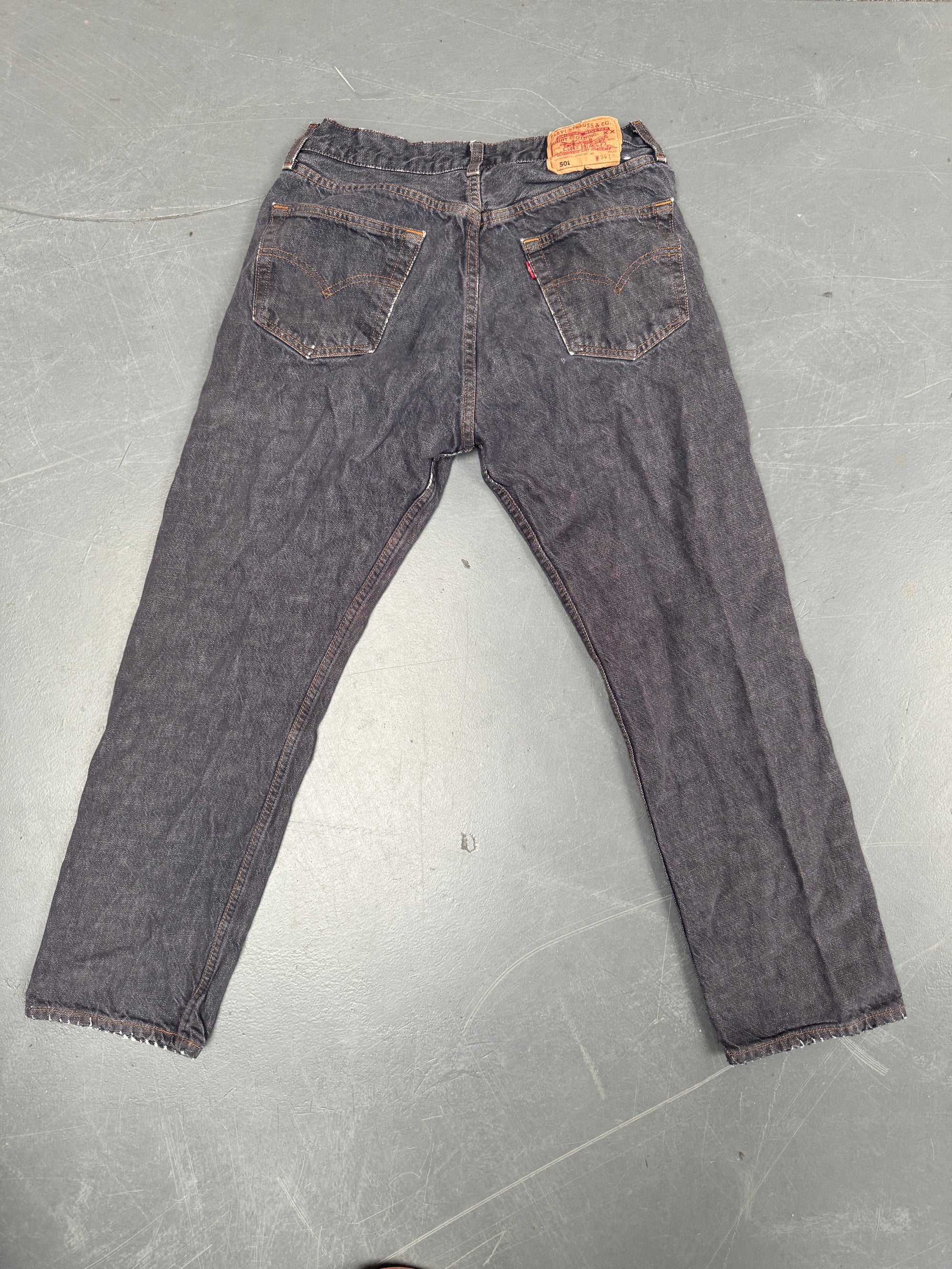 Mens Levis 501 Regular Fit Vintage Jean - W 30 L 28 - Slate Grey