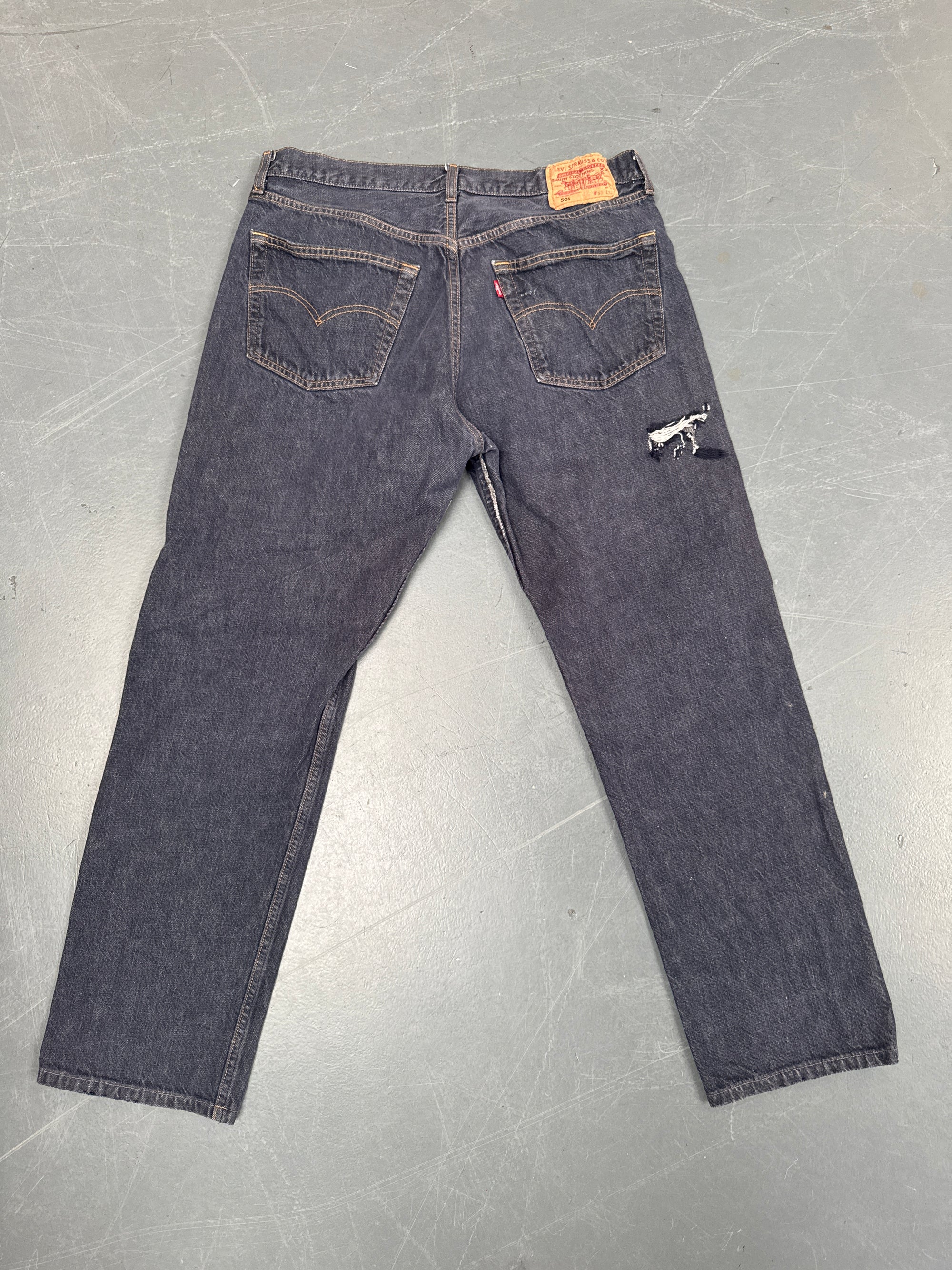 Mens Levis 501 Regular Fit Vintage Jean - W 34 L 30 - Slate Grey SL360