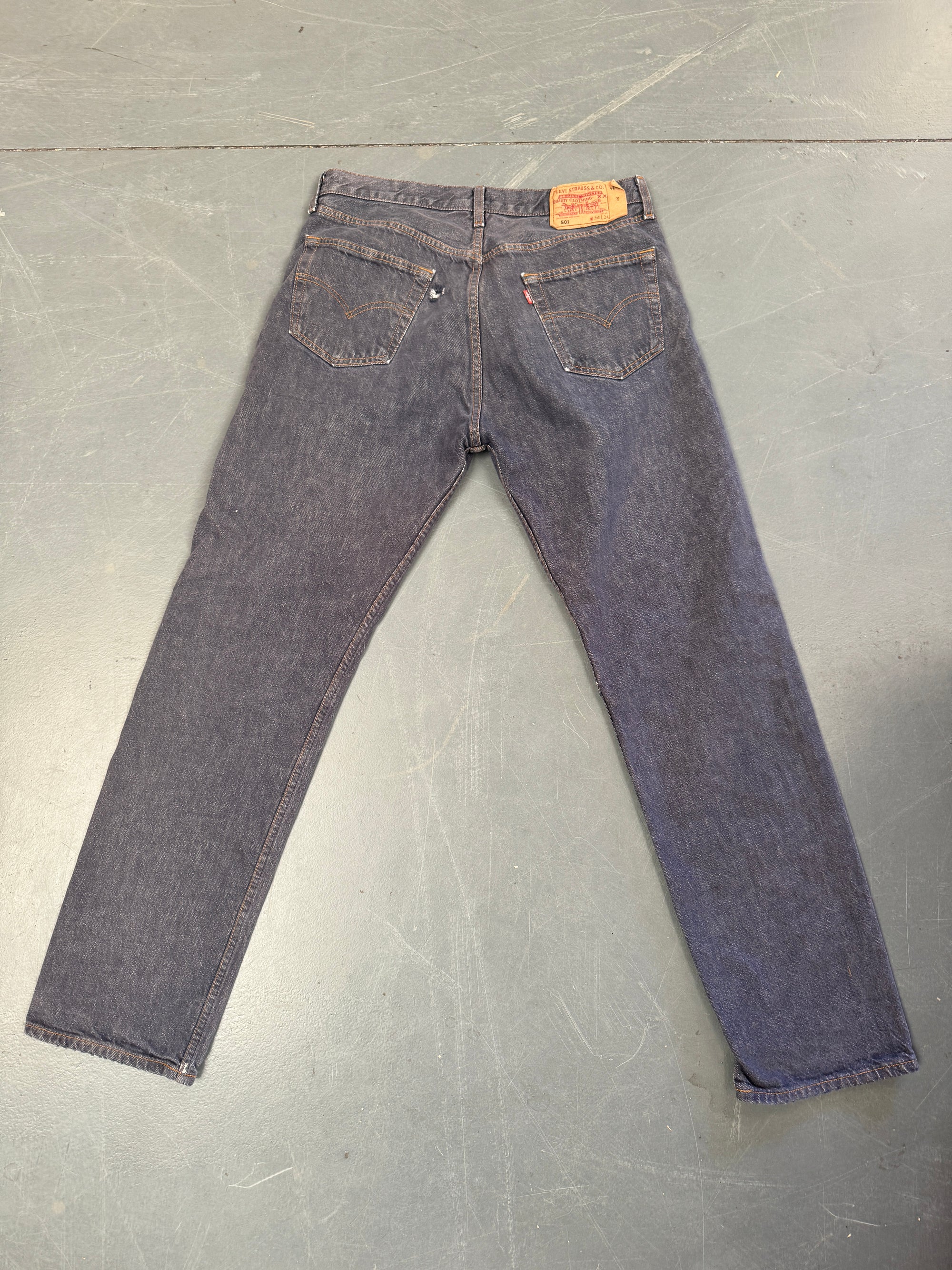 Mens Levis 501 Regular Fit Vintage Jean - W 32 L 32 - Slate Grey SL361