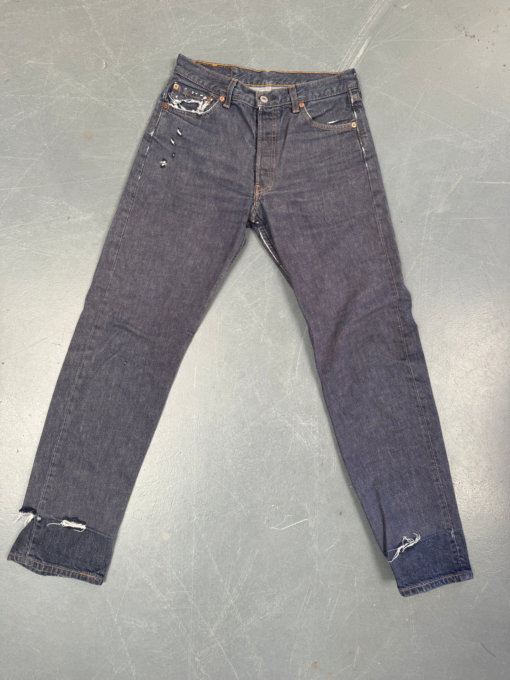 Mens Levis 501 Regular Fit Vintage Jean - W 28 L 30 - Slate Grey SL363