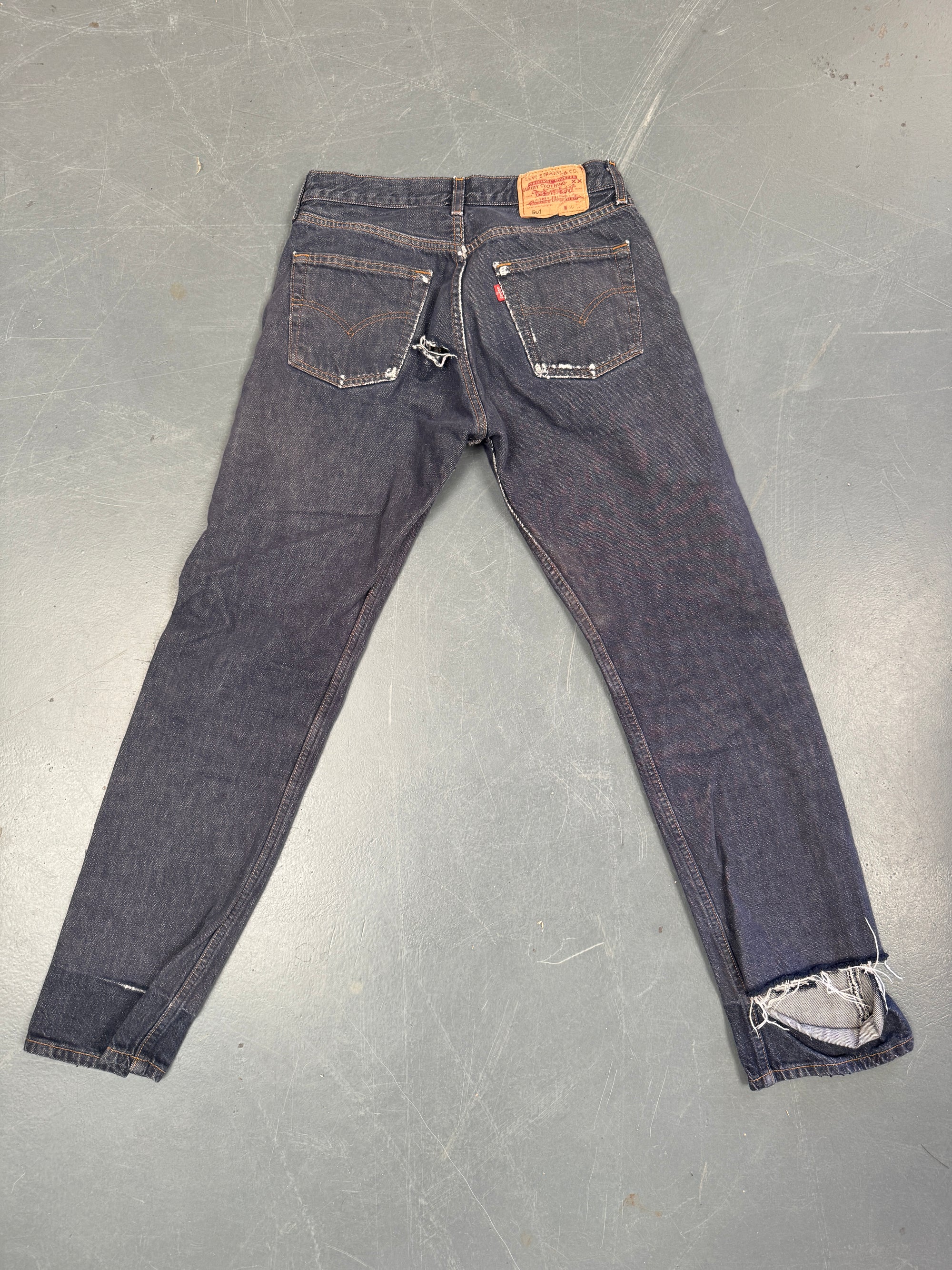 Mens Levis 501 Regular Fit Vintage Jean - W 28 L 30 - Slate Grey SL363