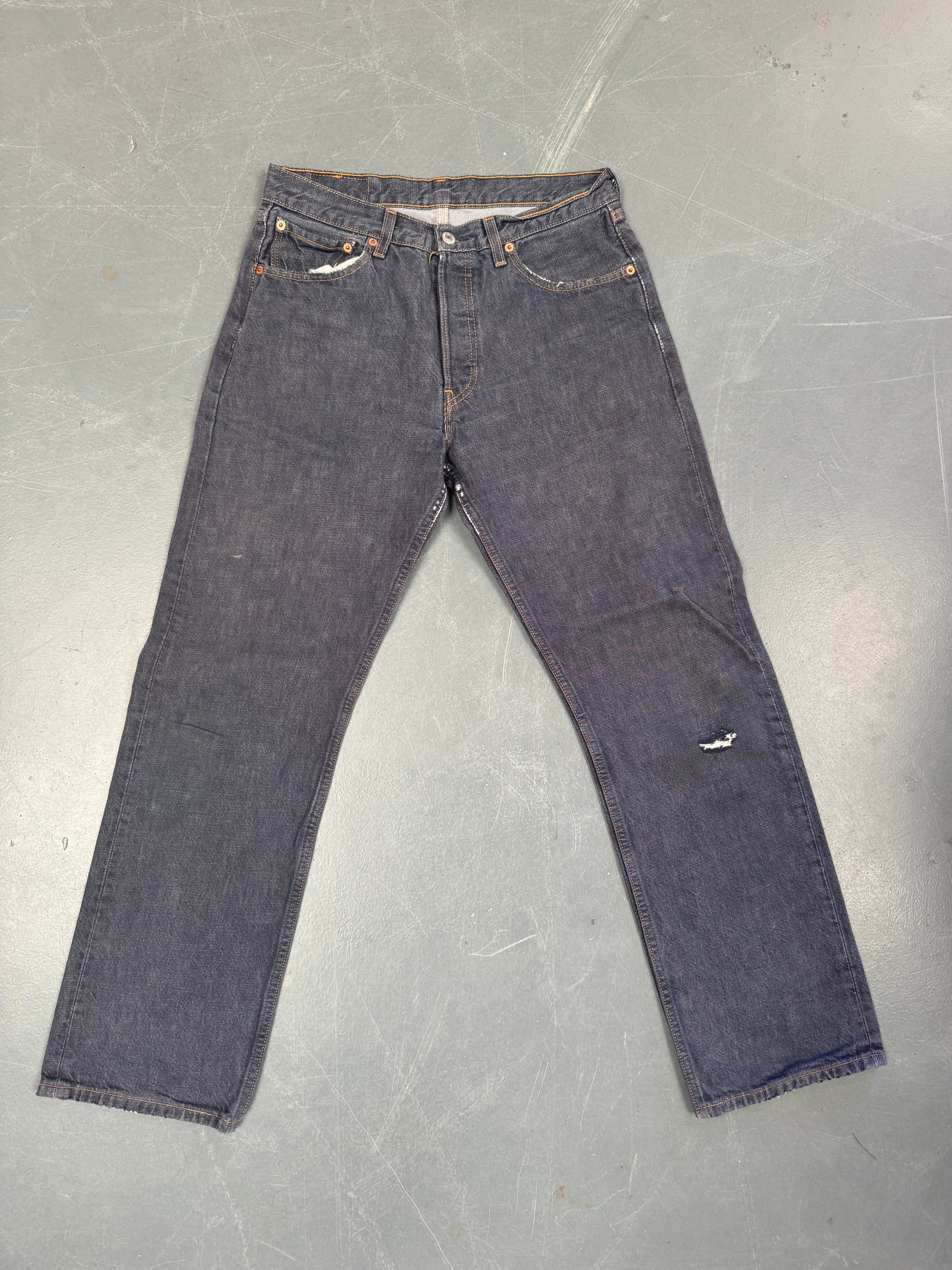 Mens Levis 501 Regular Fit Vintage Jean - W 30 L 30 - Slate Grey SL364