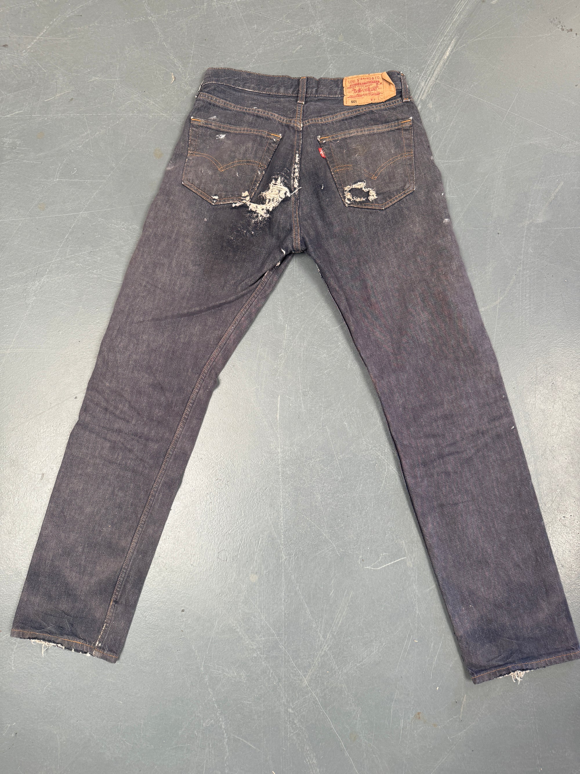 Mens Levis 501 Regular Fit Vintage Jean - W 30 L 32 - Slate Grey SL365