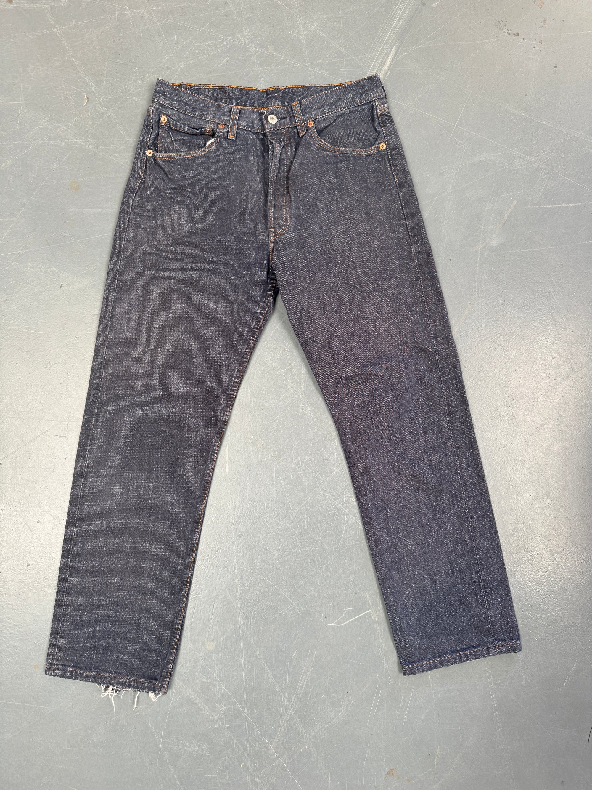 Mens Levis 501 Regular Fit Vintage Jean - W 30 L 28 - Slate Grey SL367