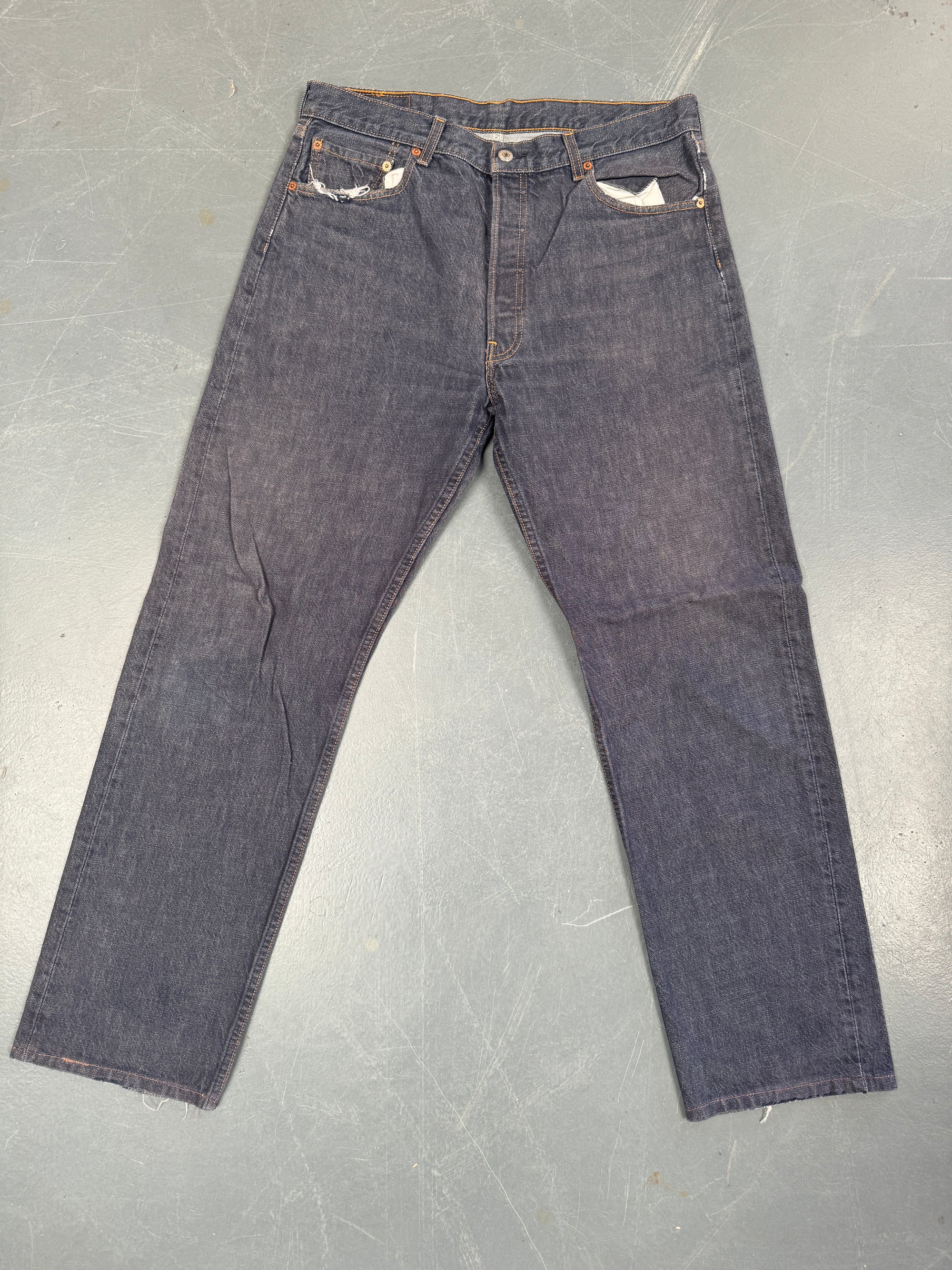 Mens Levis 501 Regular Fit Vintage Jean - W 33 L 30 - Slate Grey SL368