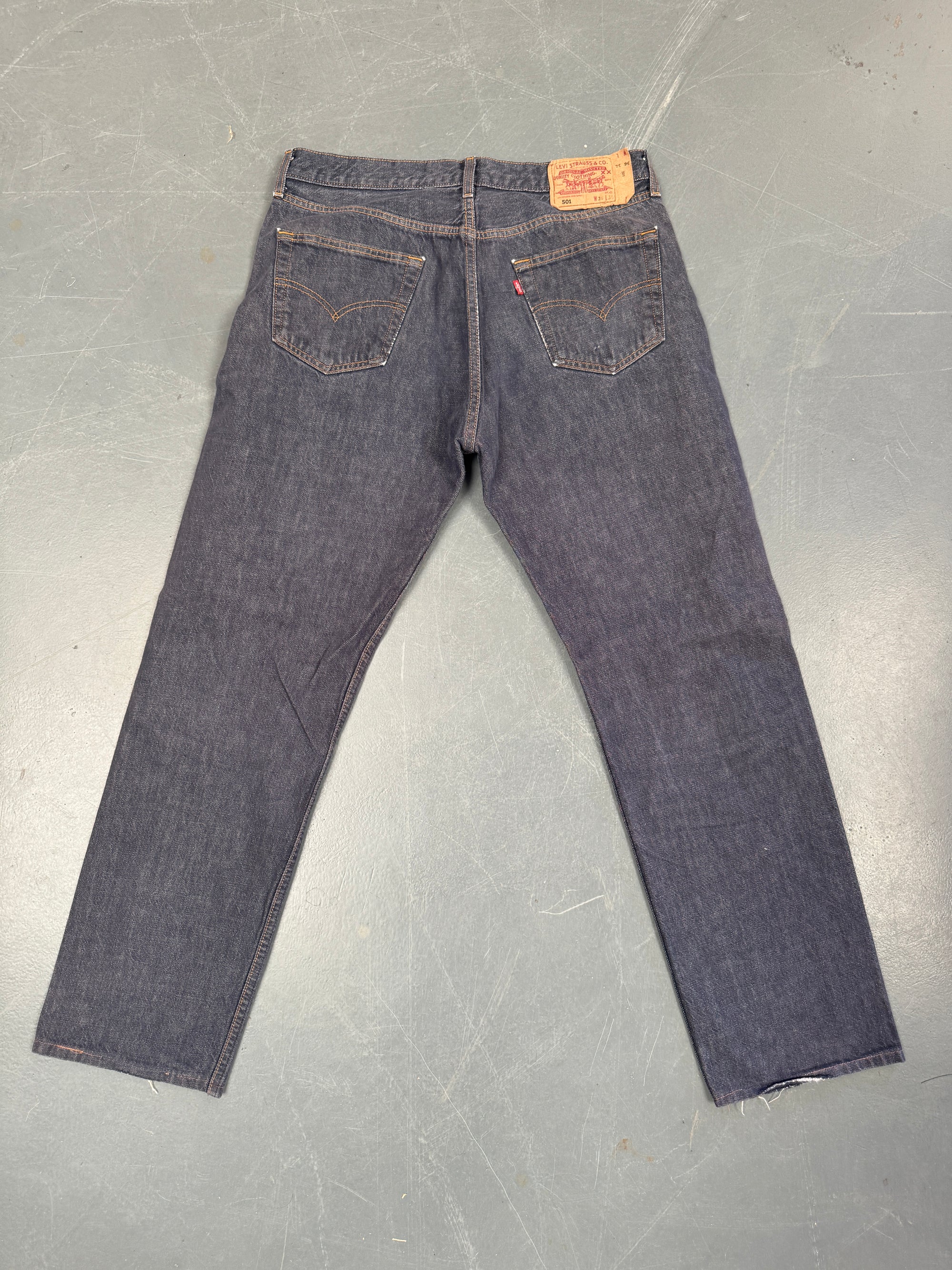 Mens Levis 501 Regular Fit Vintage Jean - W 33 L 30 - Slate Grey SL368