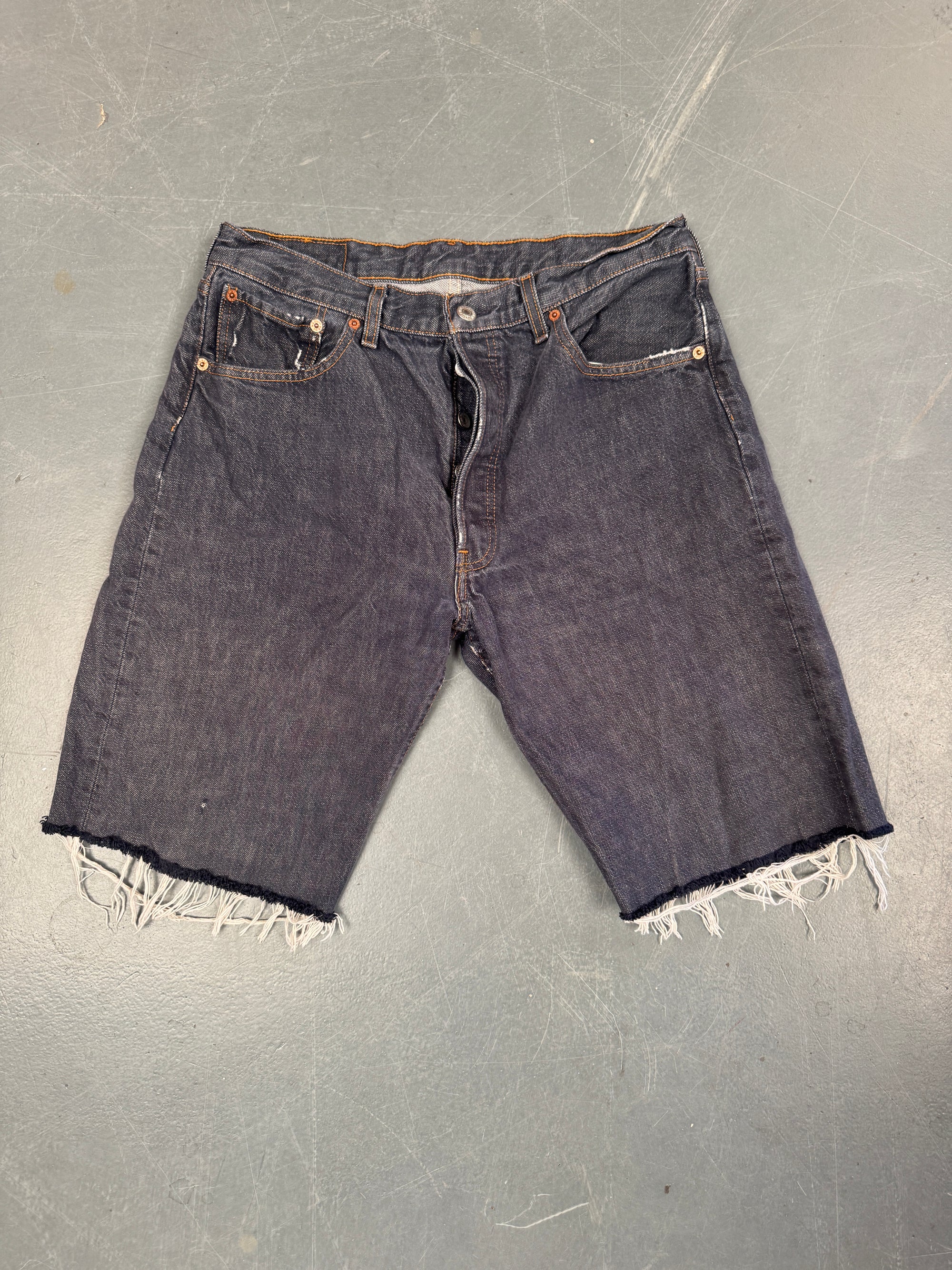 Mens Levis 501 Regular Fit Vintage Denim Short - W 30 - Slate Grey SL369