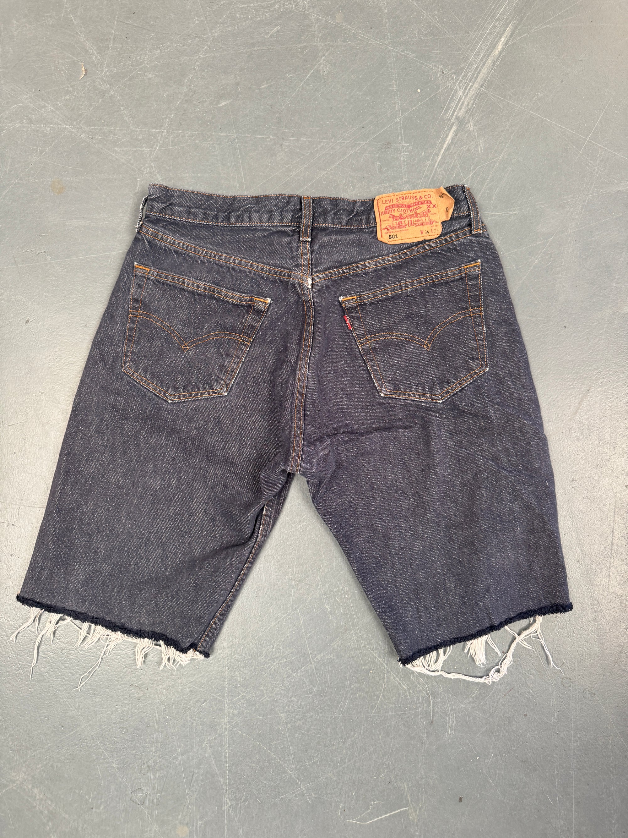 Mens Levis 501 Regular Fit Vintage Denim Short - W 30 - Slate Grey SL369