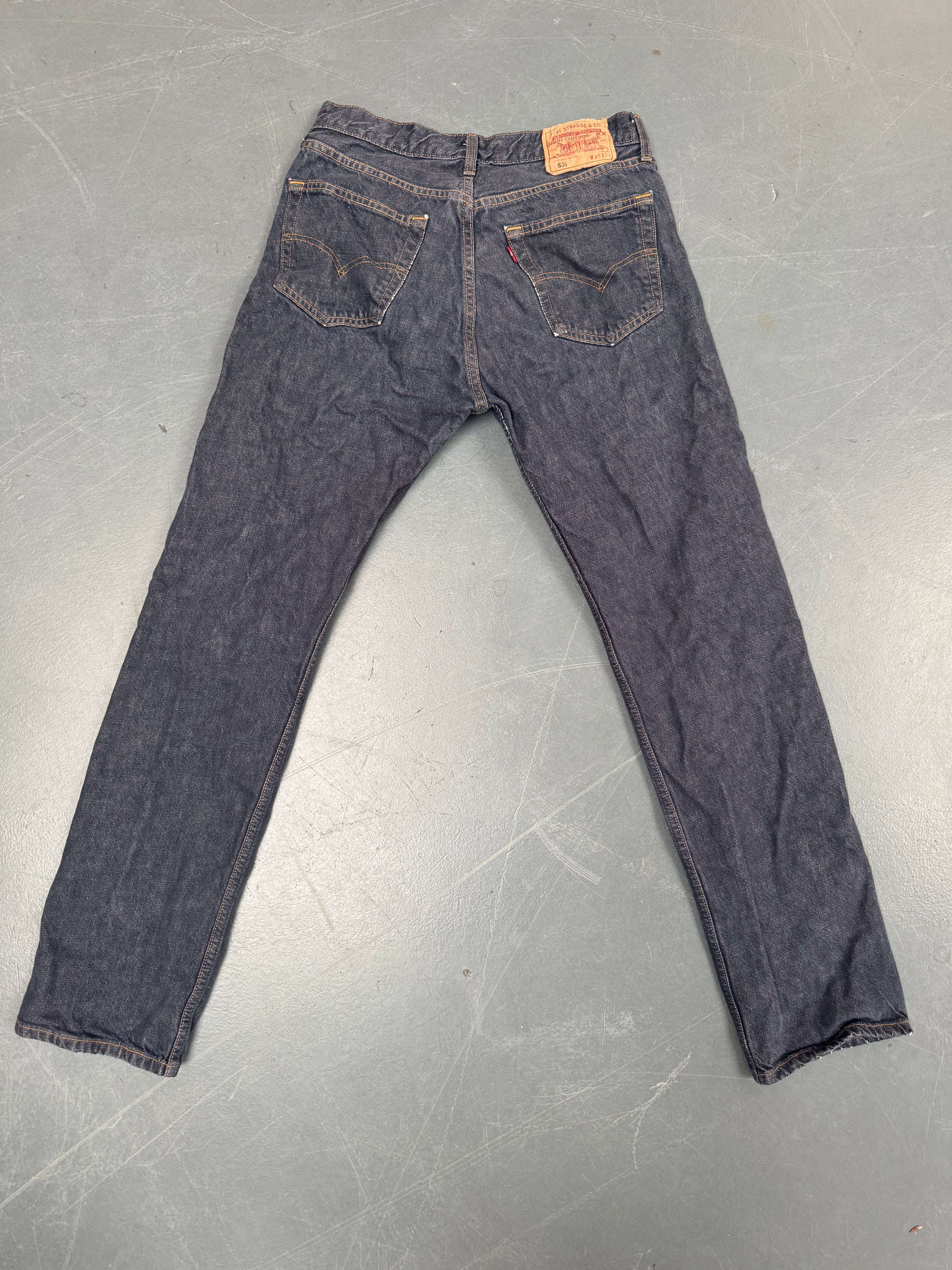 Mens Levis 501 Regular Fit Vintage Jean - W 28 L 32 - Slate Grey