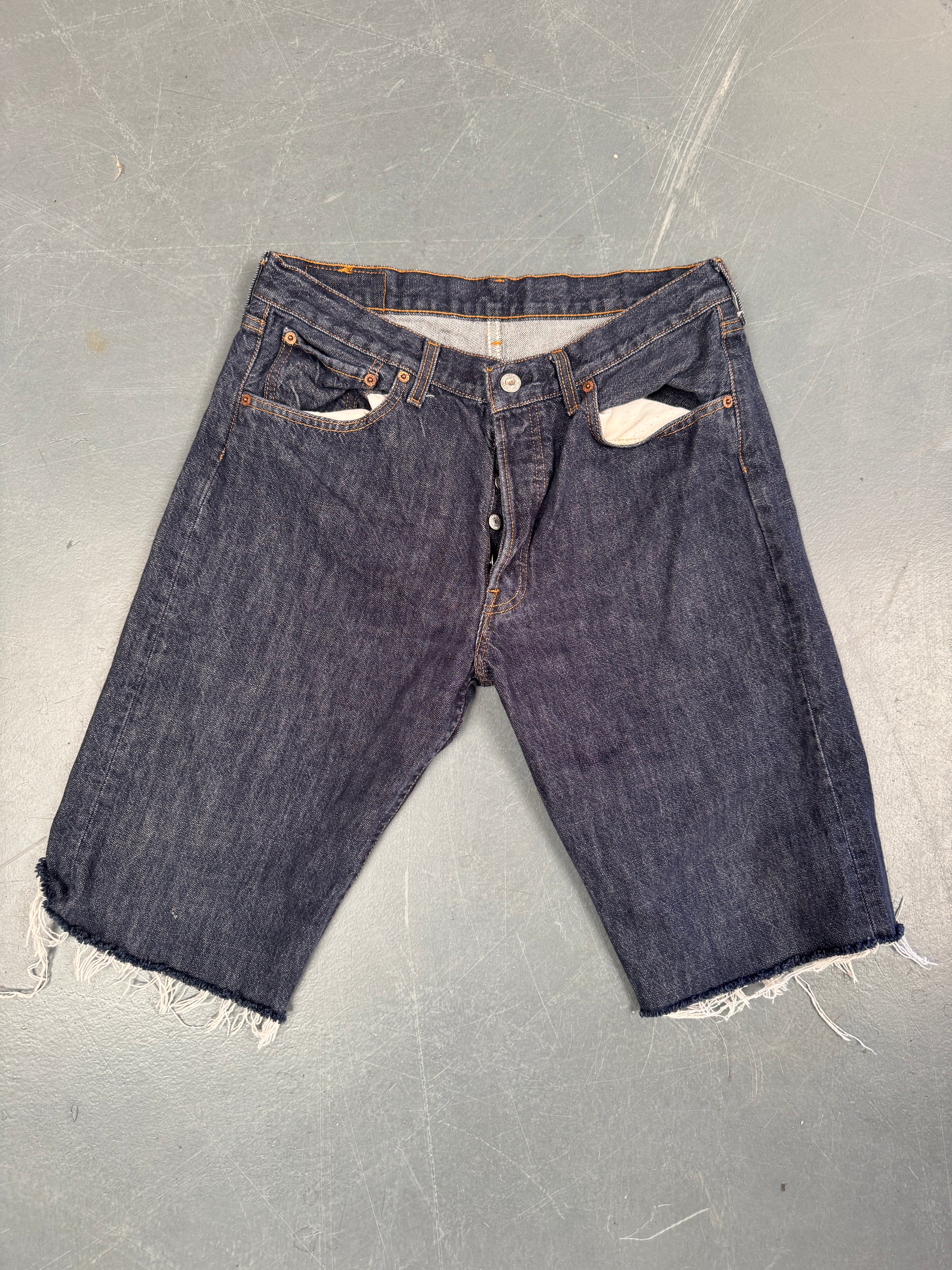 Mens Levis 501 Regular Fit Vintage Denim Short - W 28 - Slate Grey SL370