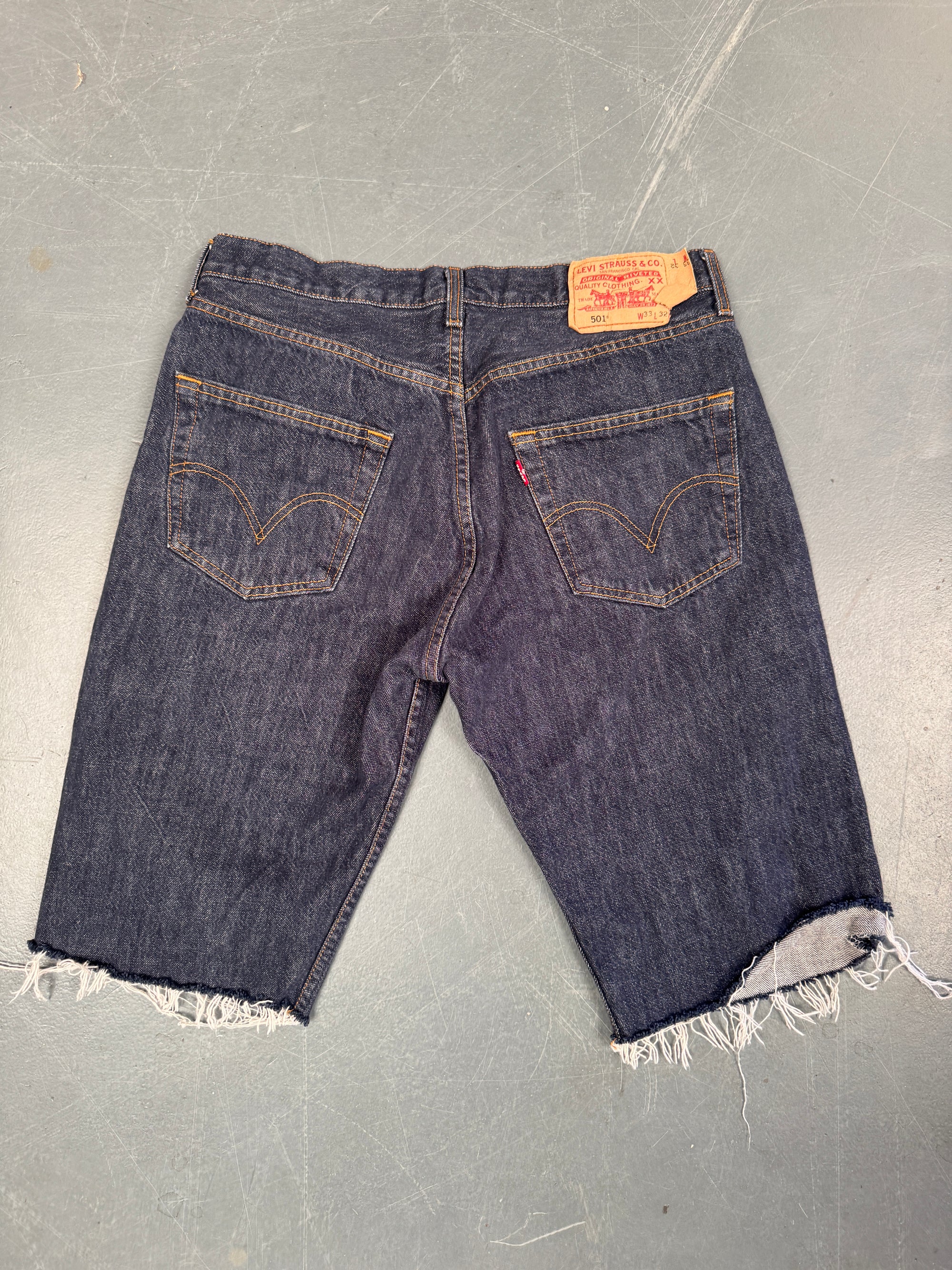 Mens Levis 501 Regular Fit Vintage Denim Short - W 28 - Slate Grey SL370