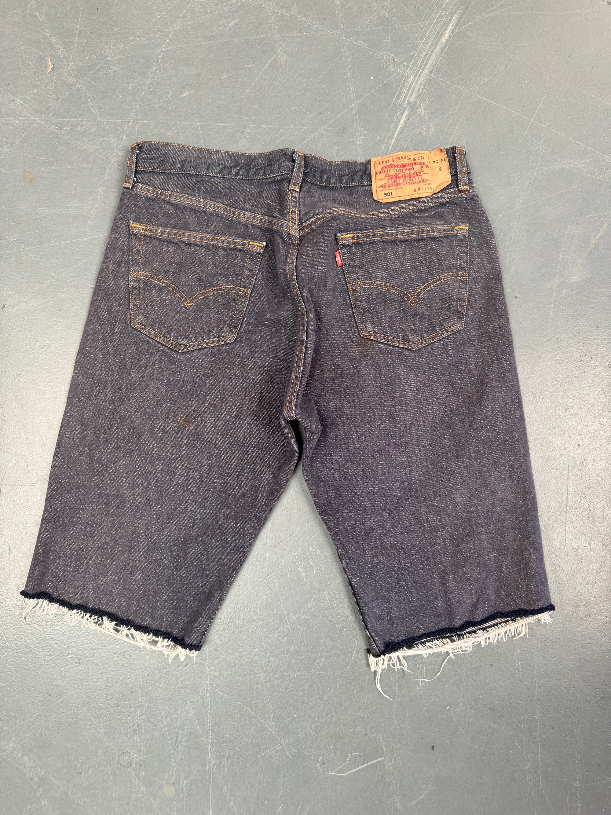 Mens Levis 501 Regular Fit Vintage Denim Short - W 32 - Slate Grey SL371