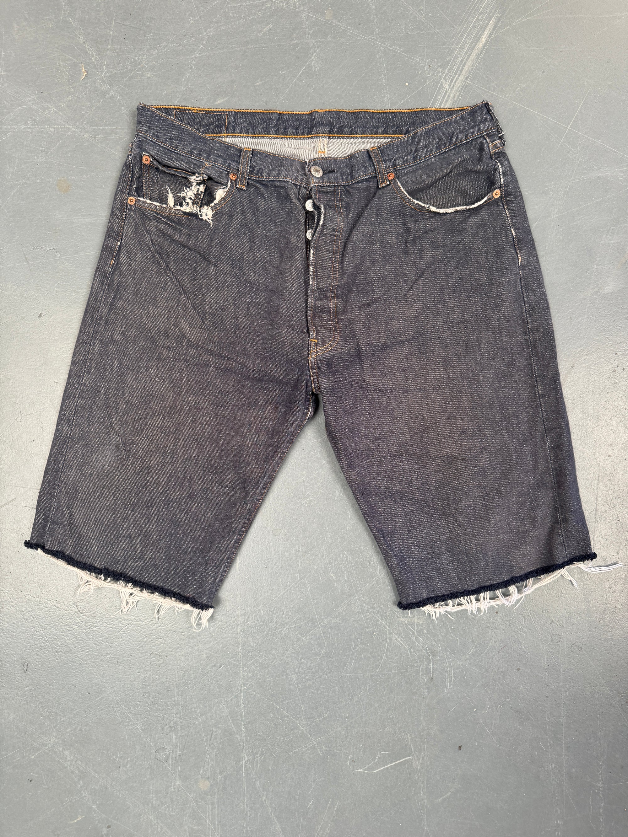 Mens Levis 501 Regular Fit Vintage Denim Short - W 34 - Slate Grey SL372