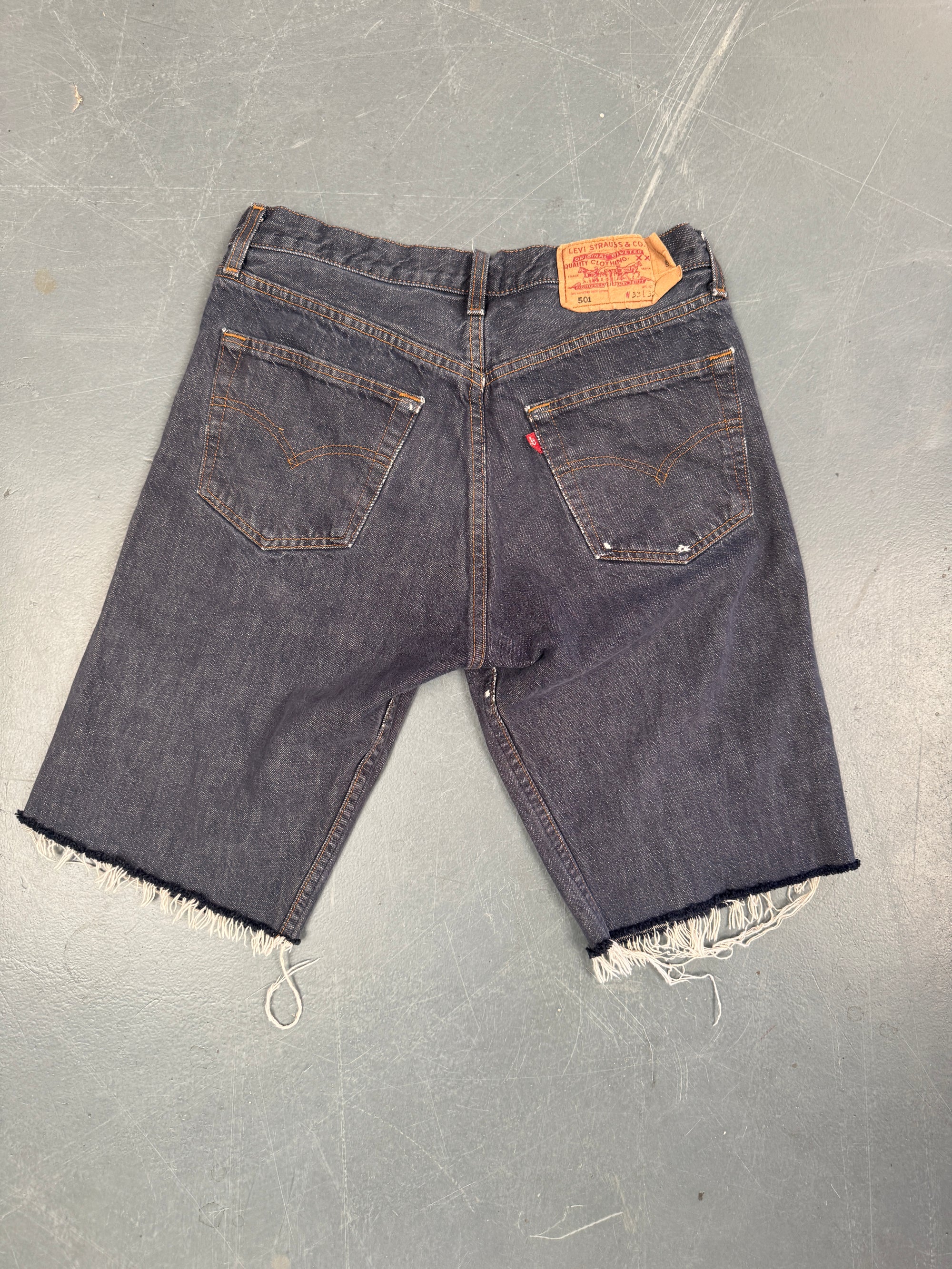 Mens Levis 501 Regular Fit Vintage Denim Short - W 28 - Slate Grey SL373
