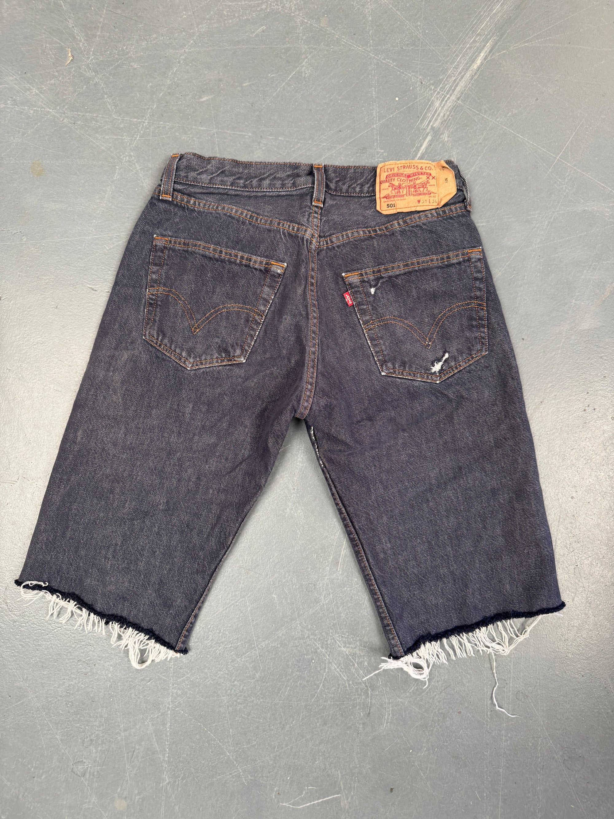 Mens Levis 501 Regular Fit Vintage Denim Short - W 28 - Slate Grey SL374