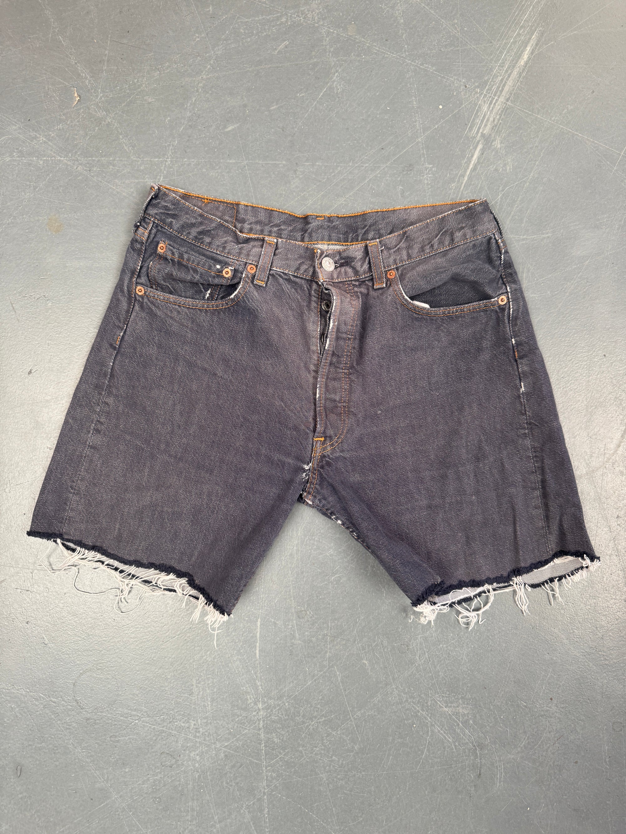 Mens Levis 501 Regular Fit Vintage Denim Short - W 30 - Slate Grey SL375