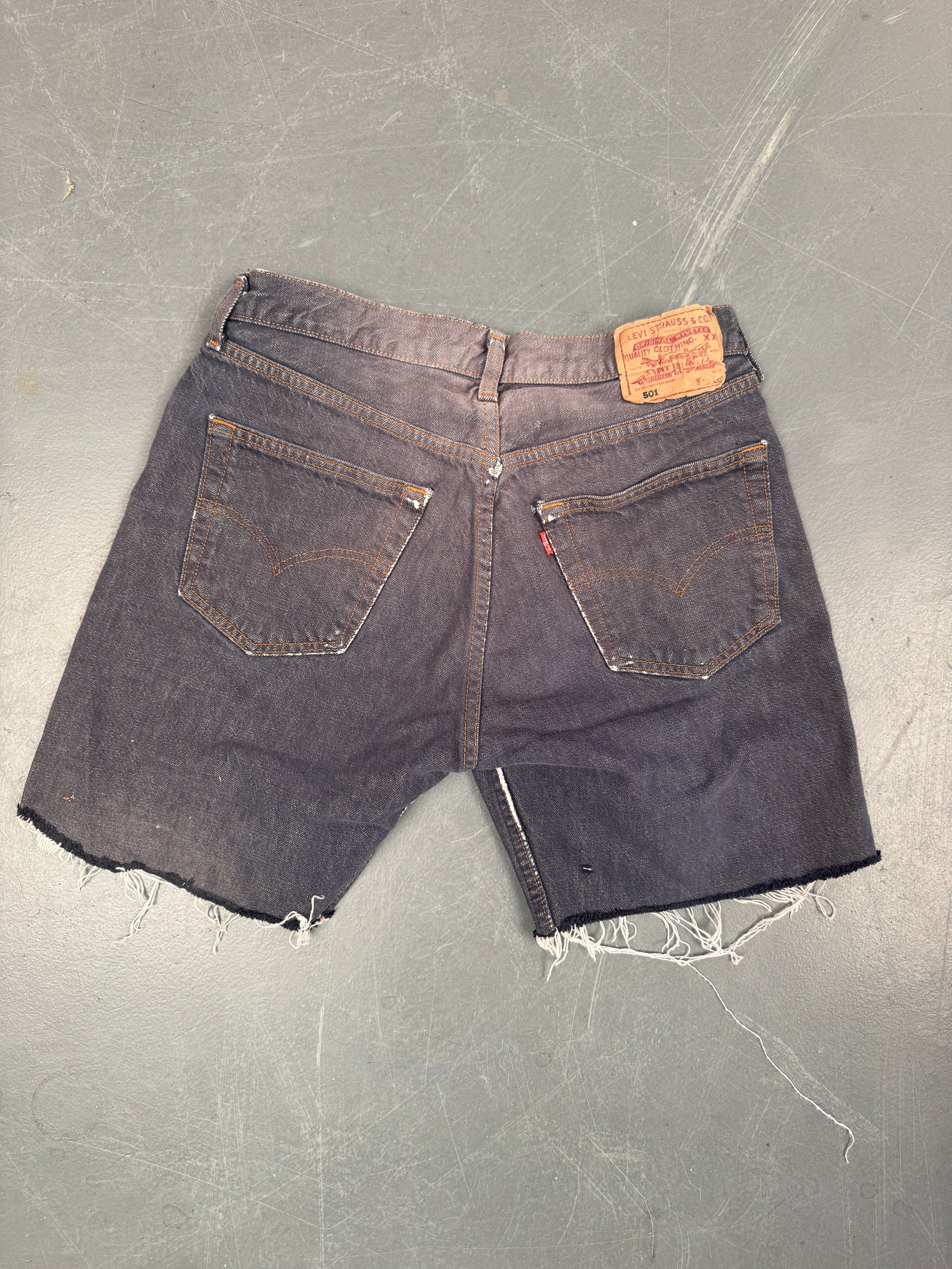 Mens Levis 501 Regular Fit Vintage Denim Short - W 30 - Slate Grey SL375