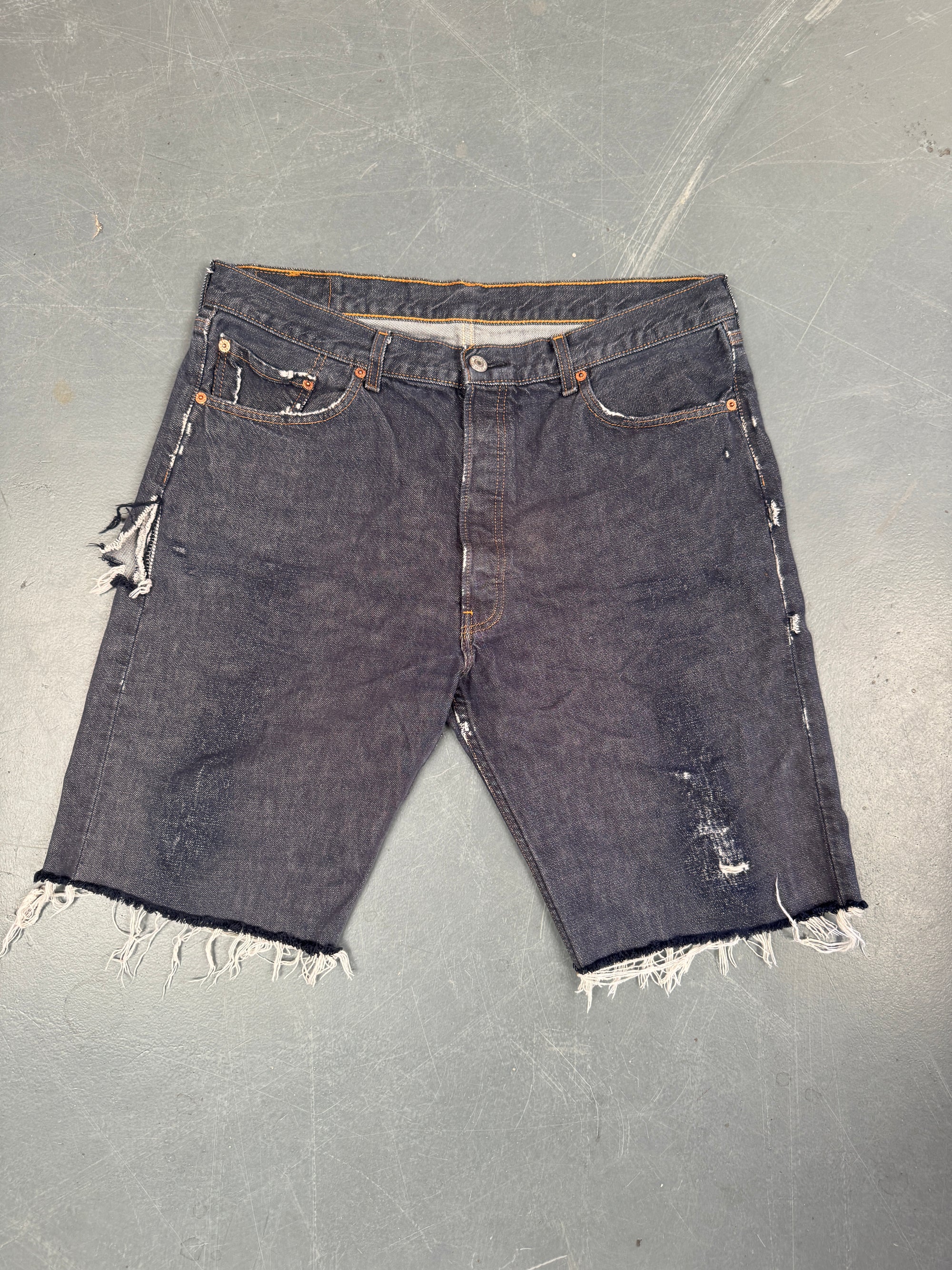 Mens Levis 501 Regular Fit Vintage Denim Short - W 34 - Slate Grey SL376