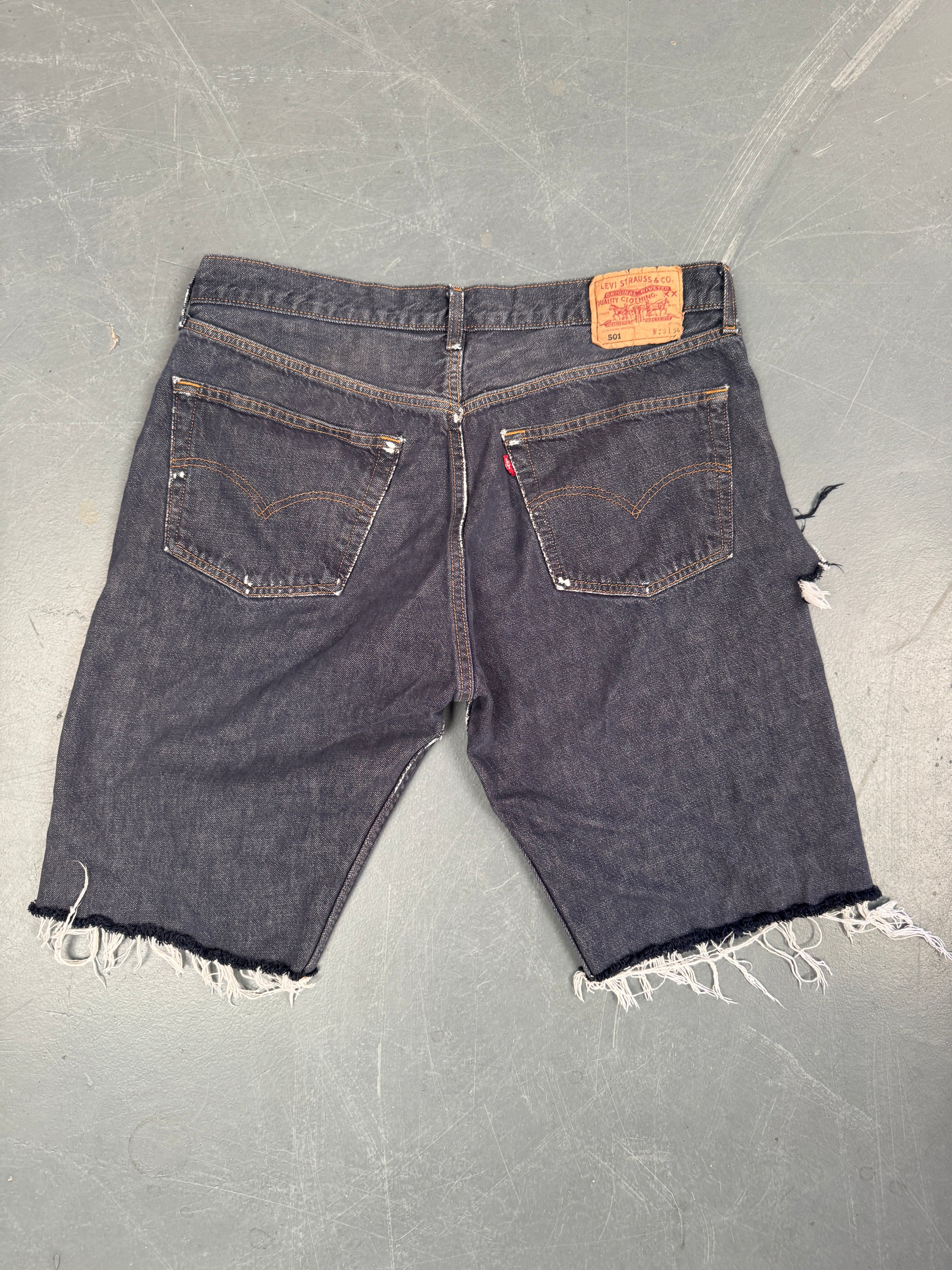 Mens Levis 501 Regular Fit Vintage Denim Short - W 34 - Slate Grey SL376