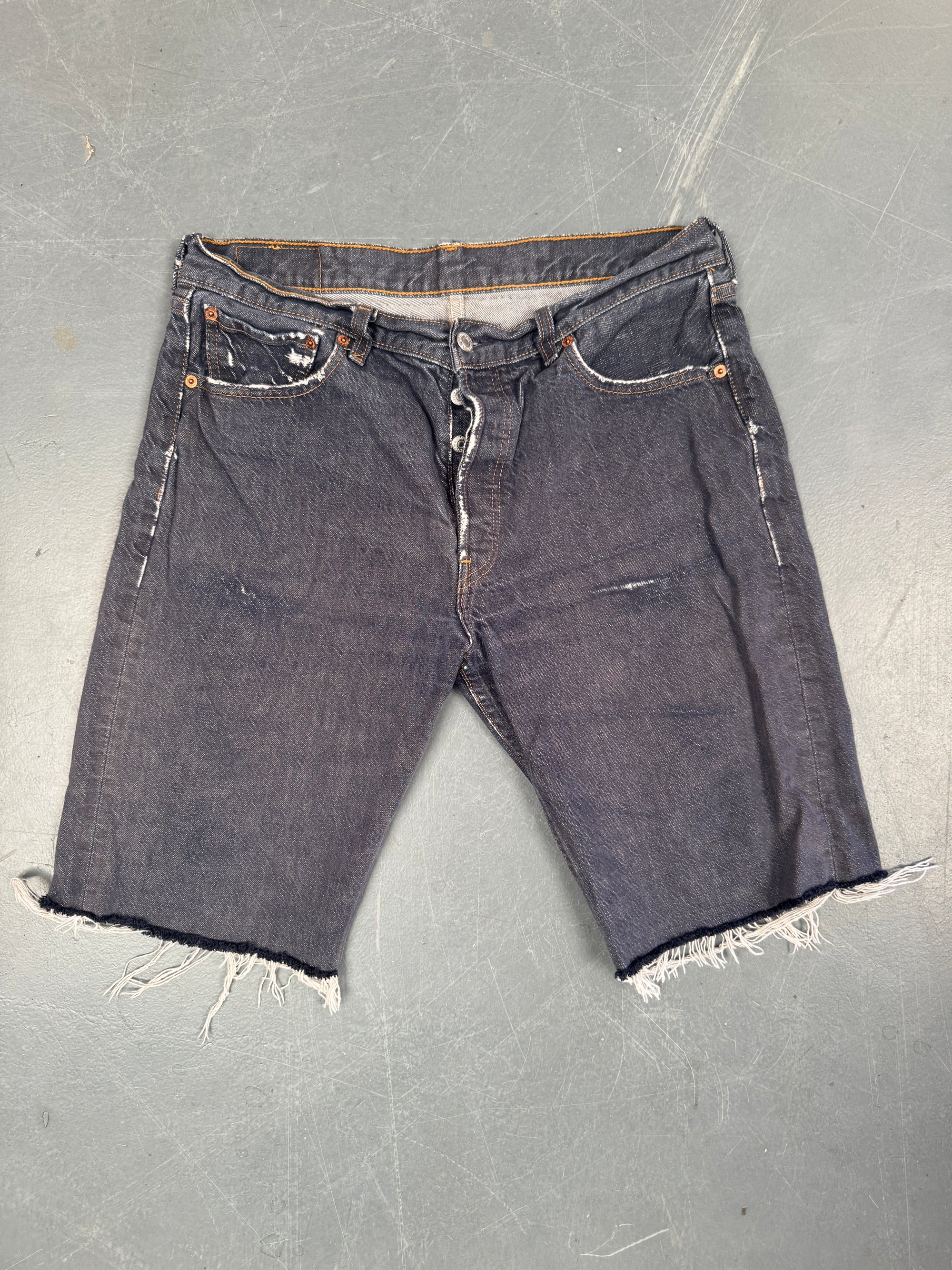 Mens Levis 501 Regular Fit Vintage Denim Short - W 30 - Slate Grey SL377
