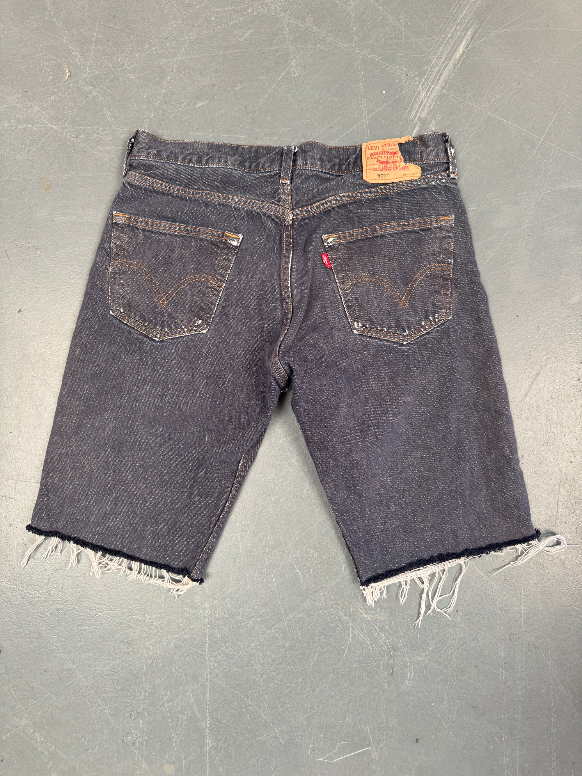 Mens Levis 501 Regular Fit Vintage Denim Short - W 30 - Slate Grey SL377