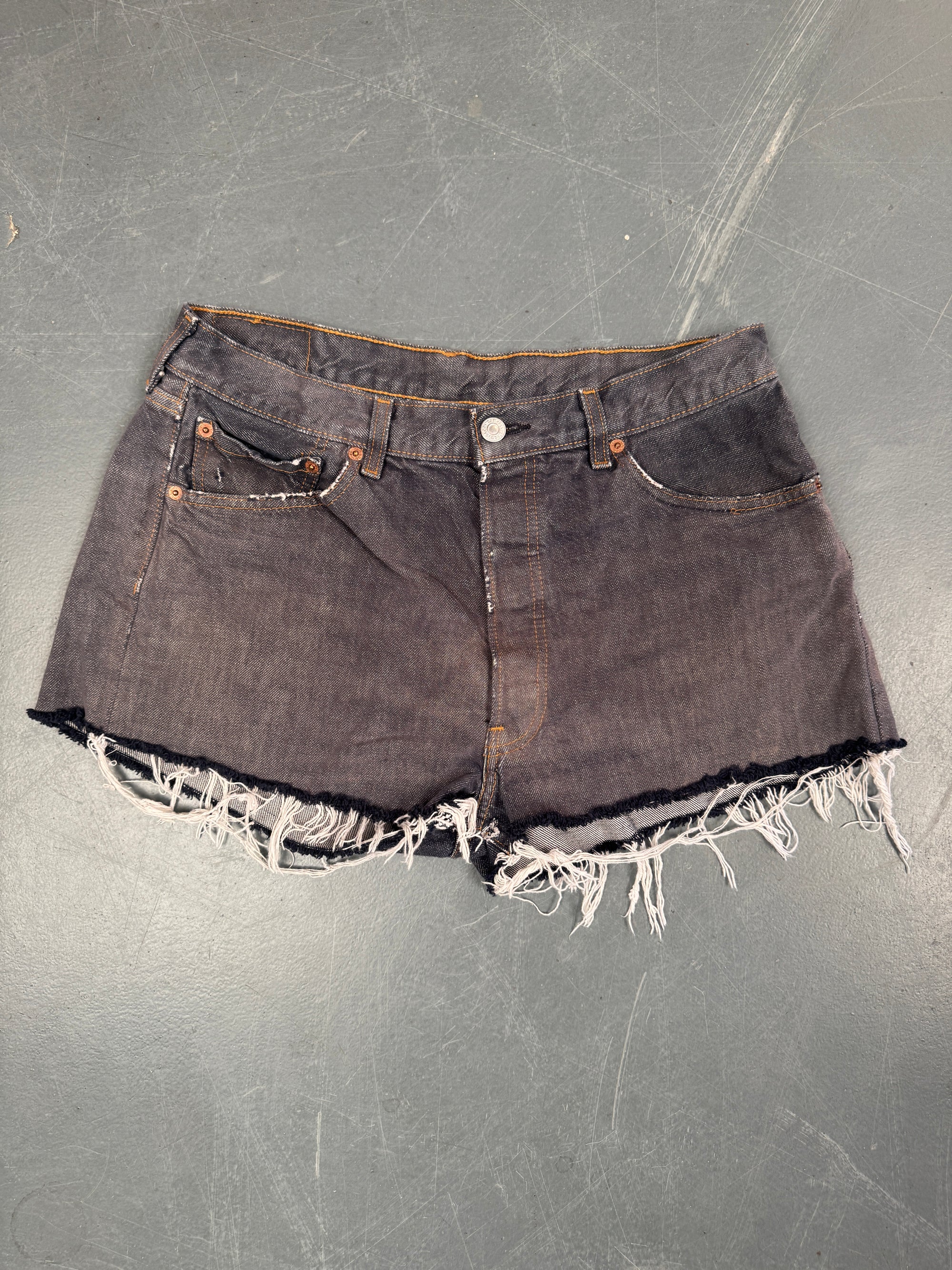 Mens Levis 501 Regular Fit Vintage Denim Short - W 30 - Slate Grey SL378
