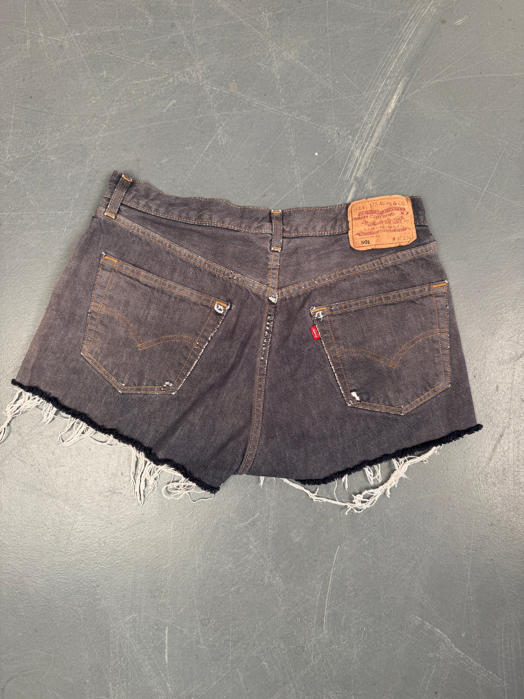 Mens Levis 501 Regular Fit Vintage Denim Short - W 30 - Slate Grey SL378