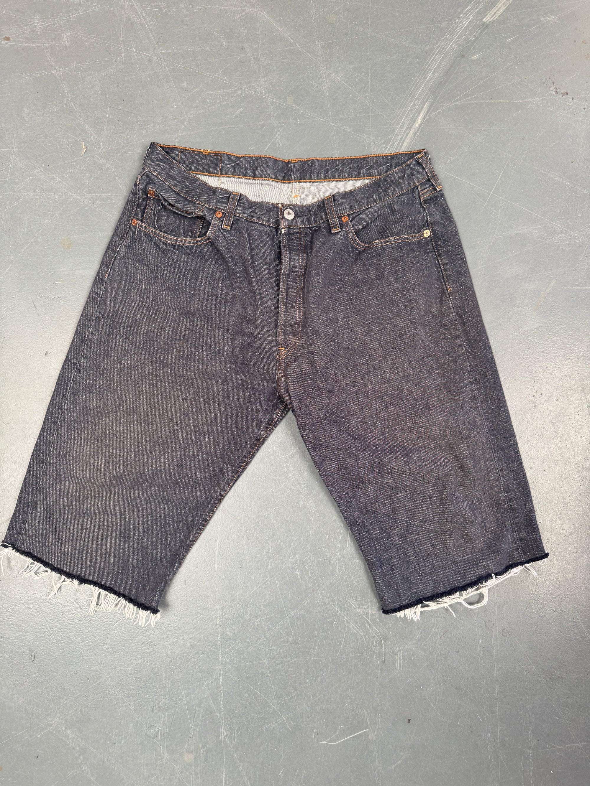 Mens Levis 501 Regular Fit Vintage Denim Short - W 34 - Slate Grey SL379