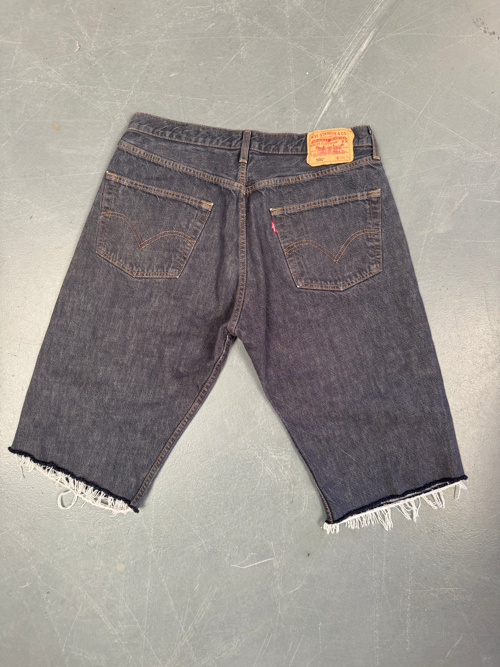 Mens Levis 501 Regular Fit Vintage Denim Short - W 34 - Slate Grey SL379