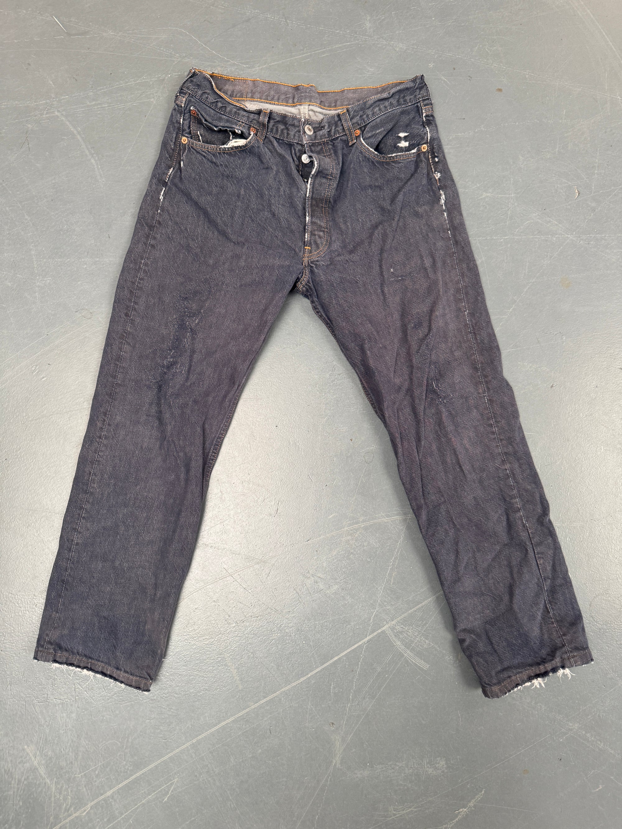 Mens Levis 501 Regular Fit Vintage Jean - W 30 L 28 - Slate Grey