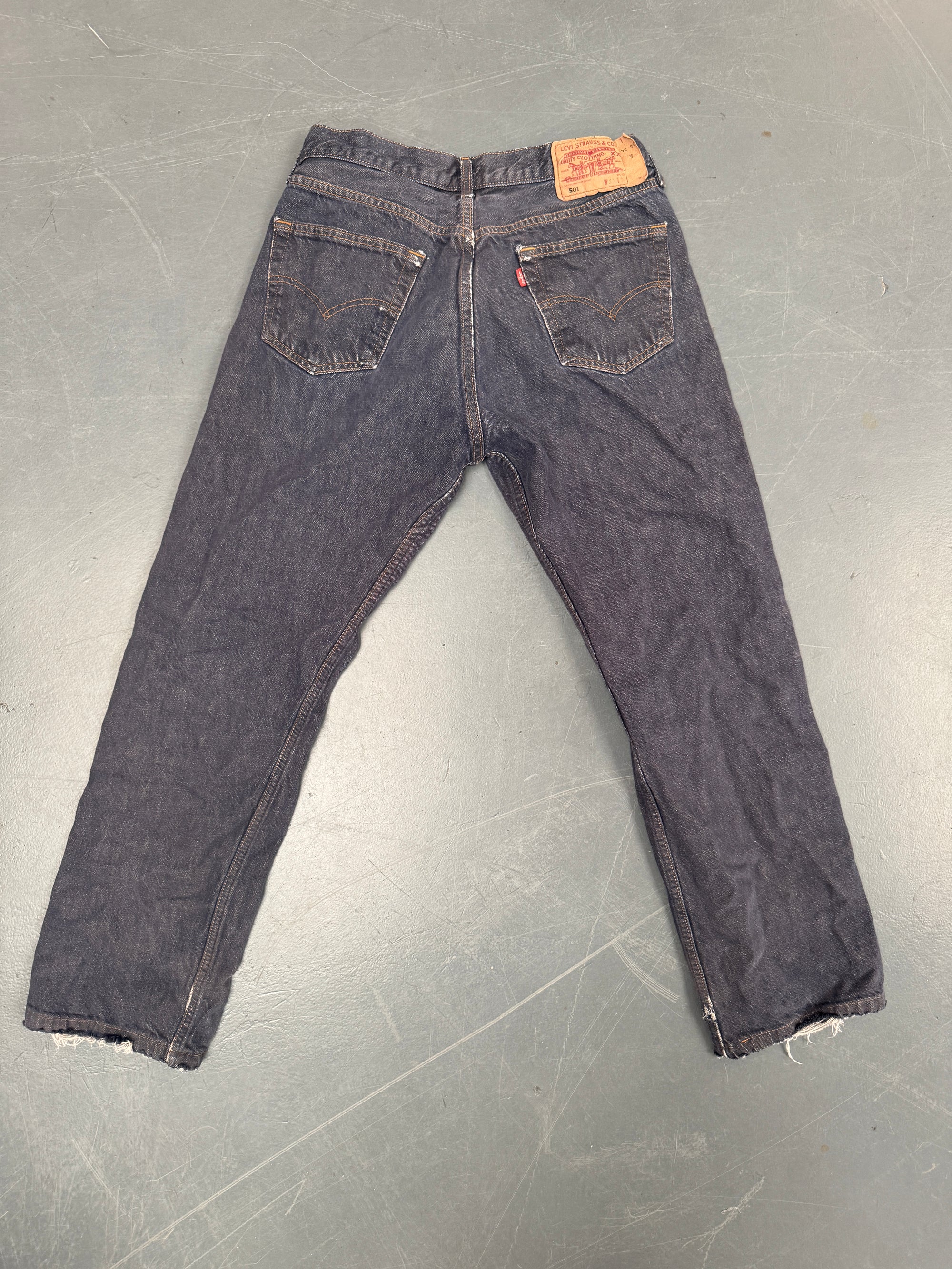Mens Levis 501 Regular Fit Vintage Jean - W 30 L 28 - Slate Grey