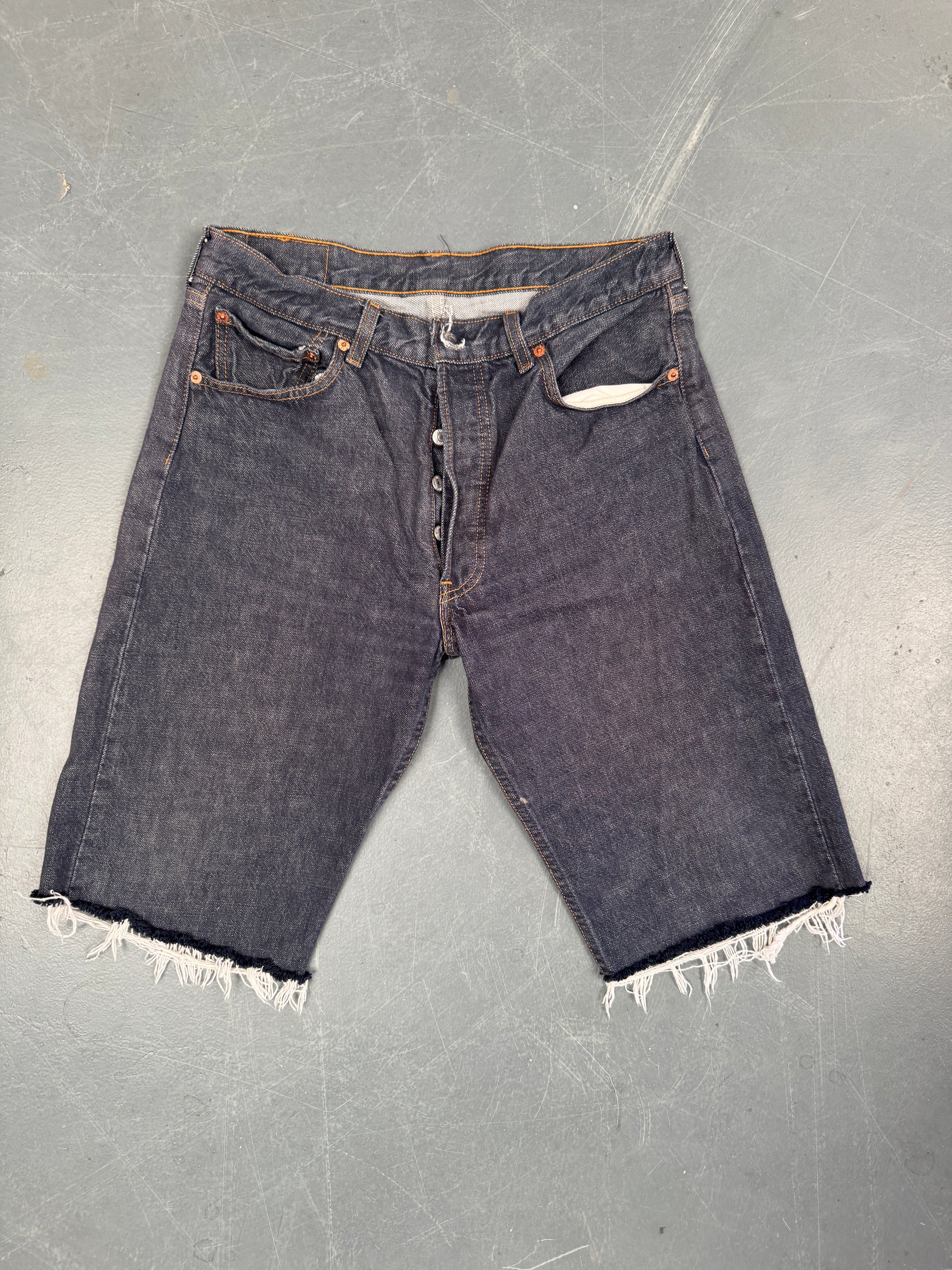 Mens Levis 501 Regular Fit Vintage Denim Short - W 30 - Slate Grey SL380