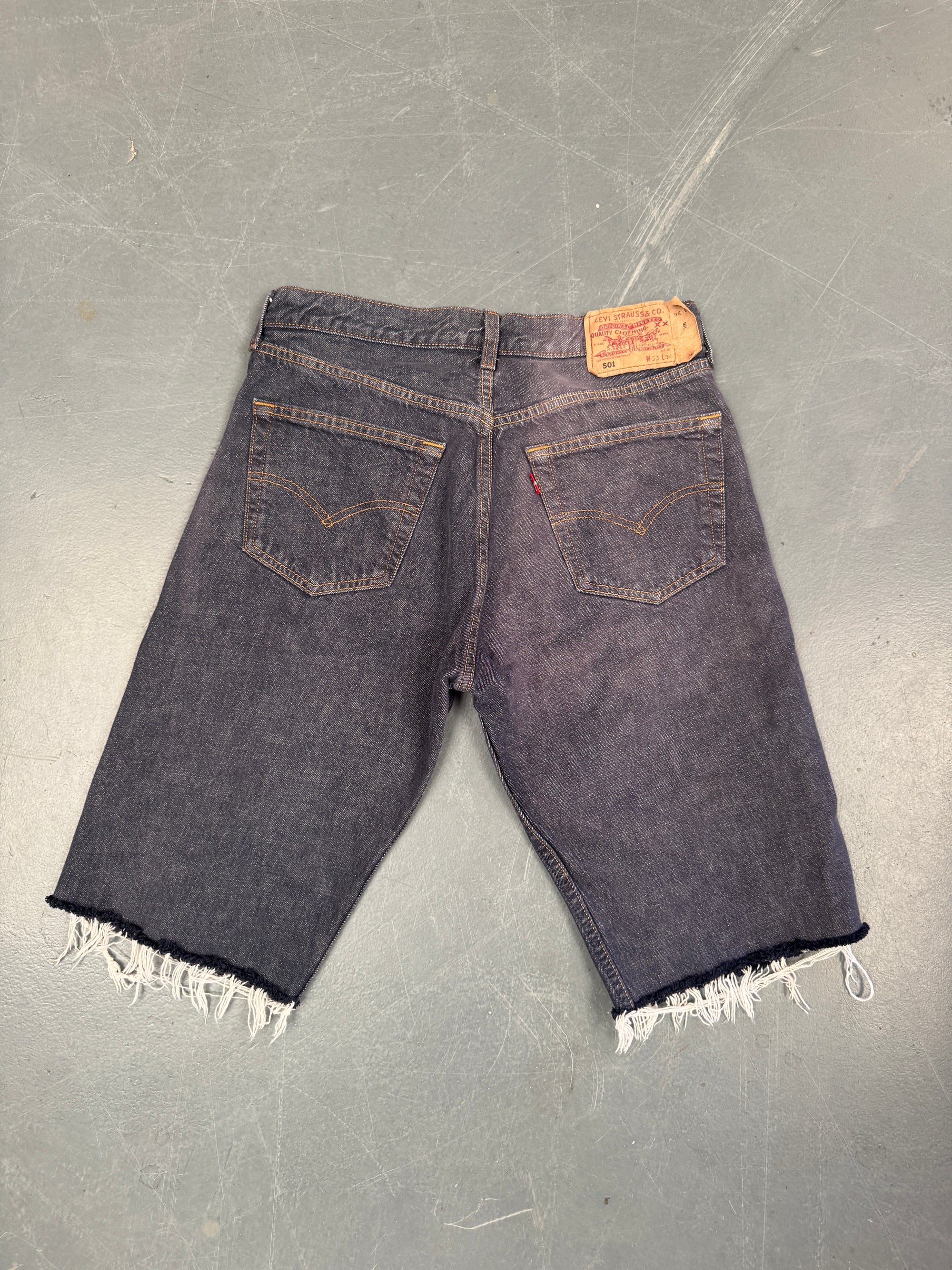 Mens Levis 501 Regular Fit Vintage Denim Short - W 30 - Slate Grey SL380