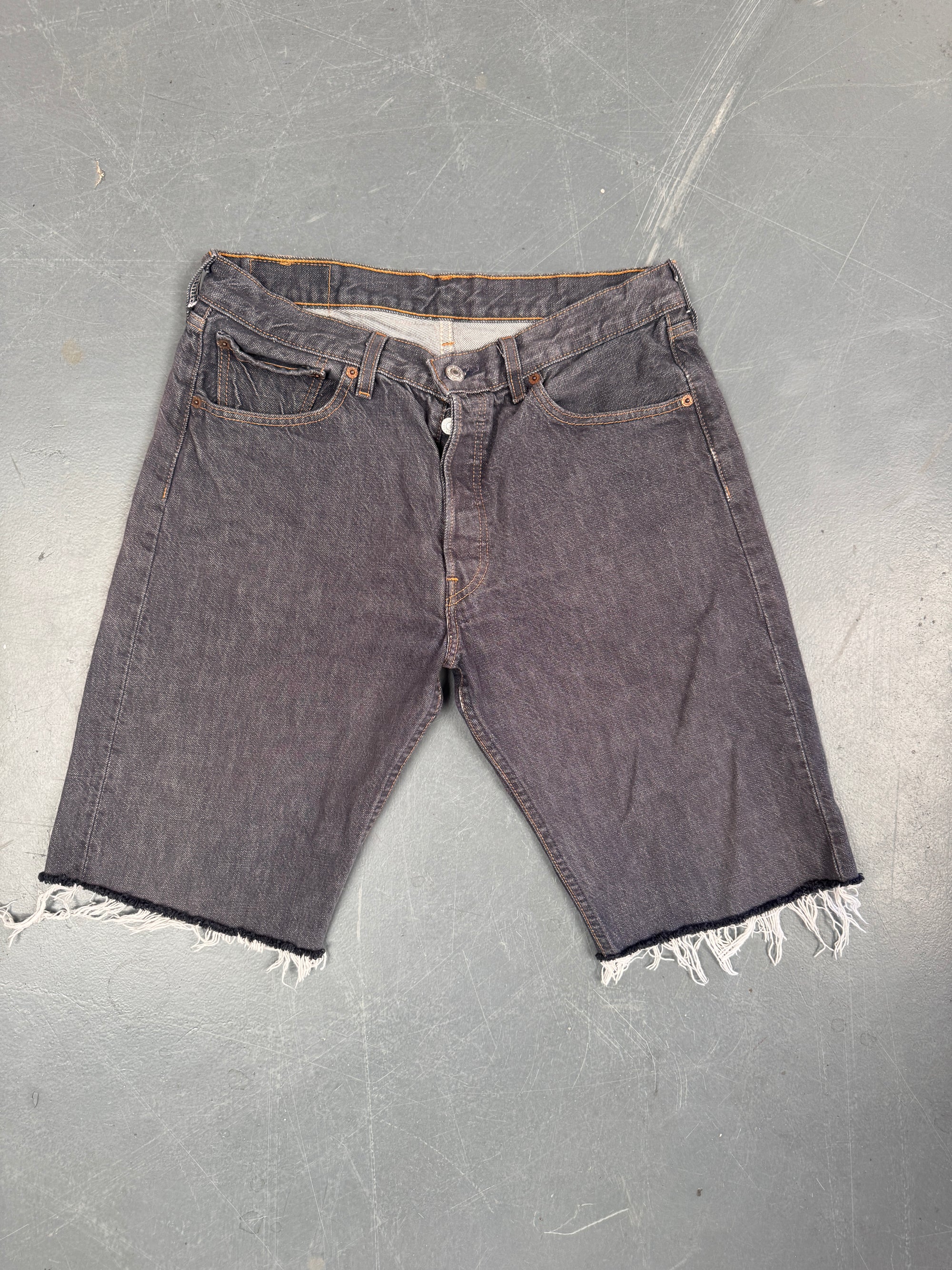 Mens Levis 501 Regular Fit Vintage Denim Short - W 30 - Slate Grey SL381