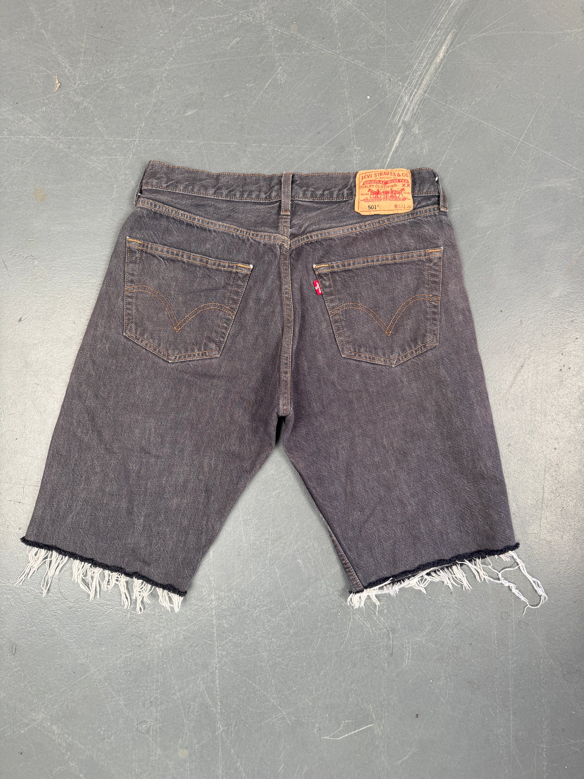 Mens Levis 501 Regular Fit Vintage Denim Short - W 30 - Slate Grey SL381