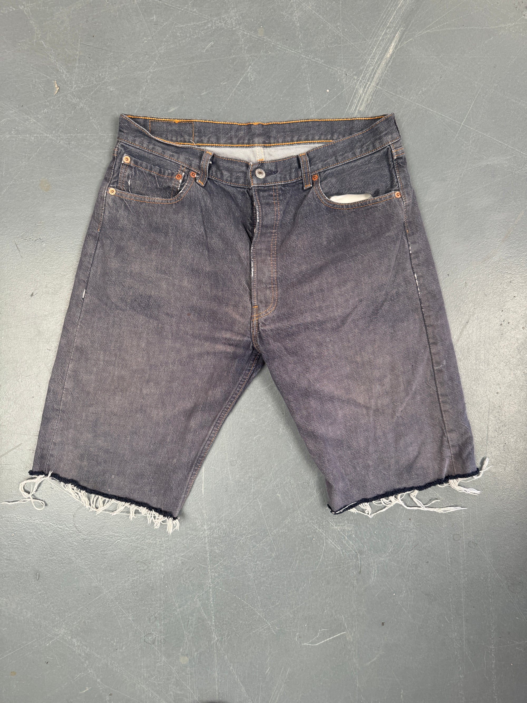 Mens Levis 501 Regular Fit Vintage Denim Short - W 33 - Slate Grey SL382