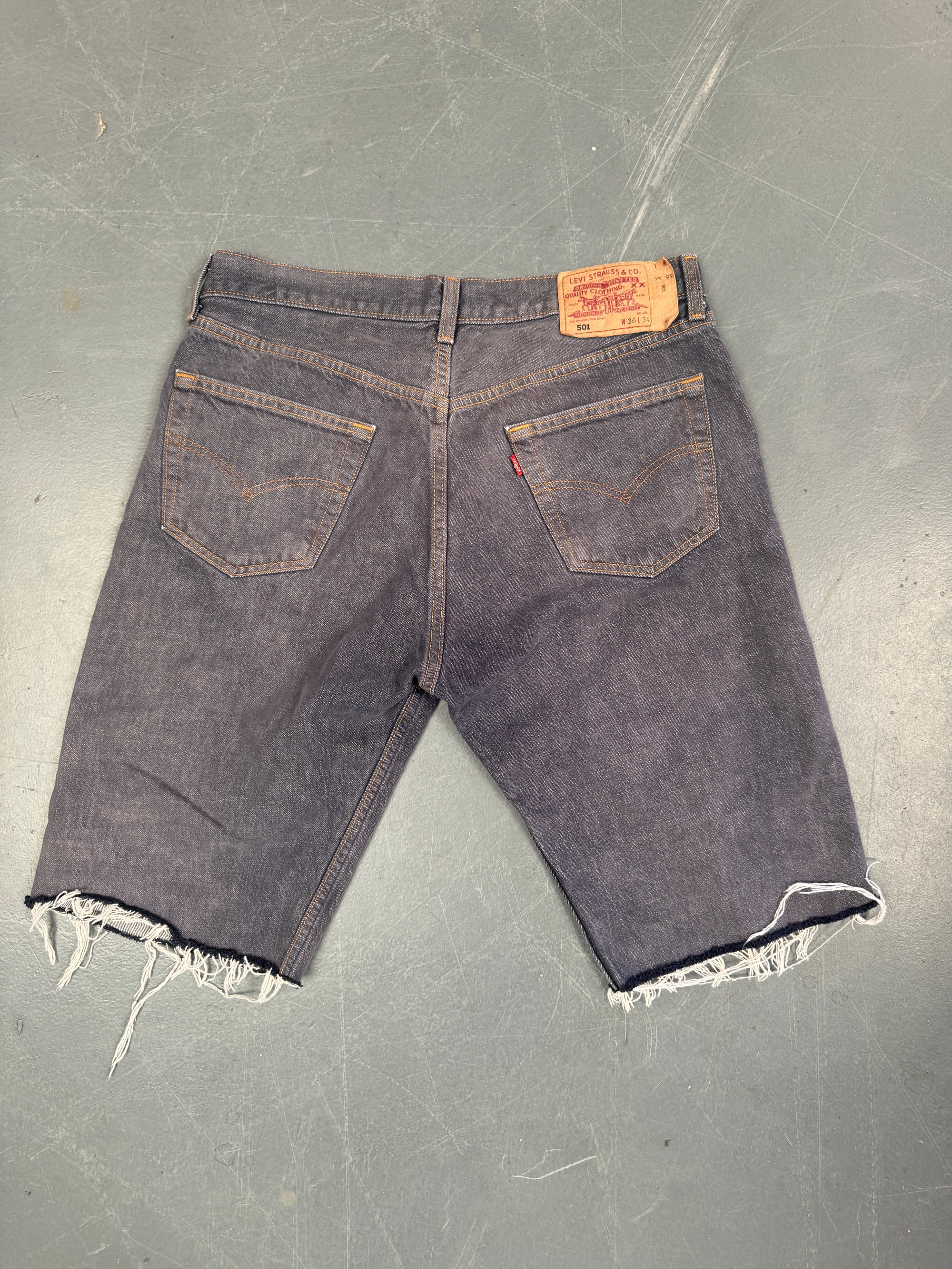 Mens Levis 501 Regular Fit Vintage Denim Short - W 33 - Slate Grey SL382