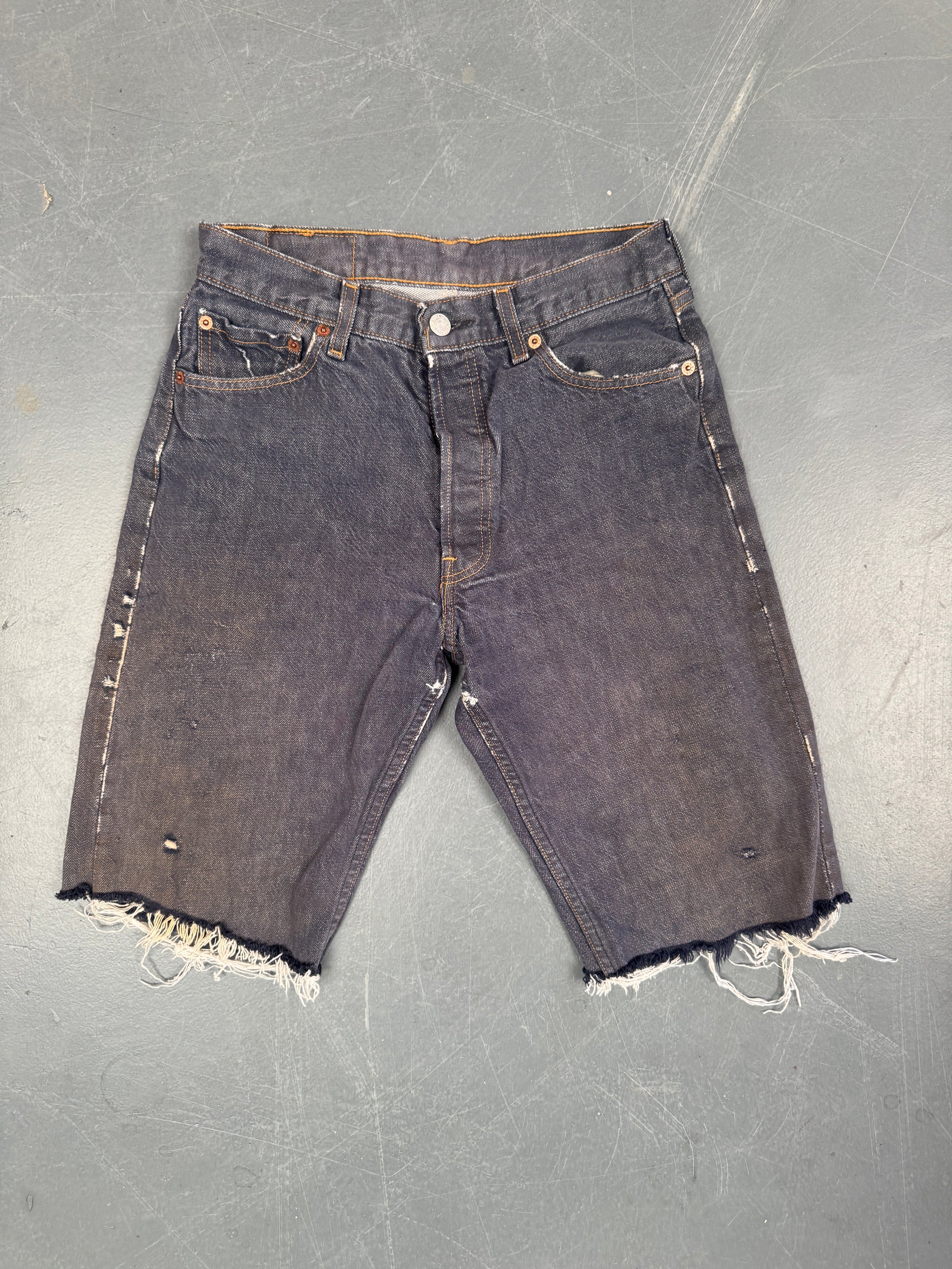 Mens Levis 501 Regular Fit Vintage Denim Short - W 26 - Slate Grey SL383