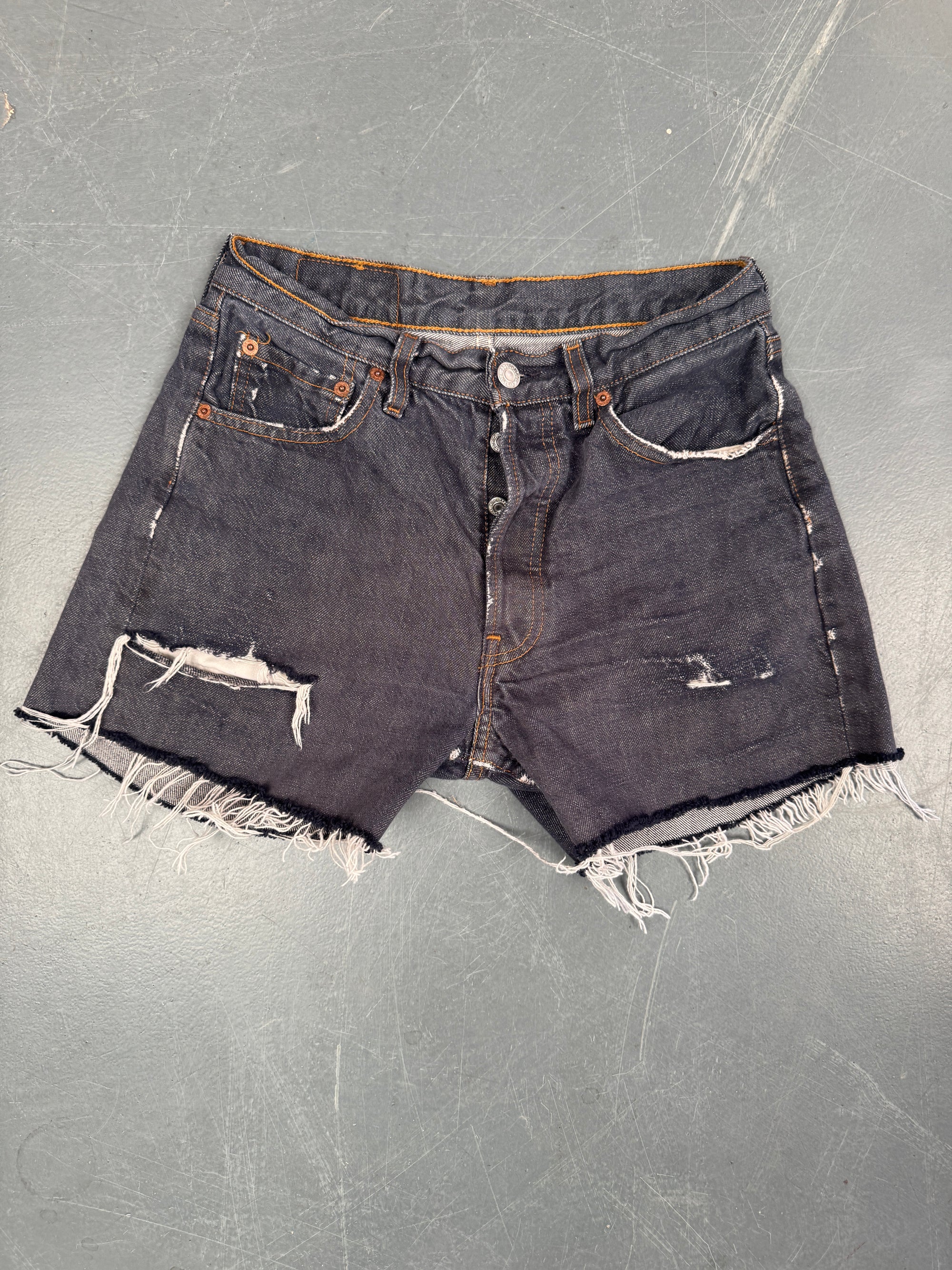 Mens Levis 501 Regular Fit Vintage Denim Short - W 26 - Slate Grey SL384