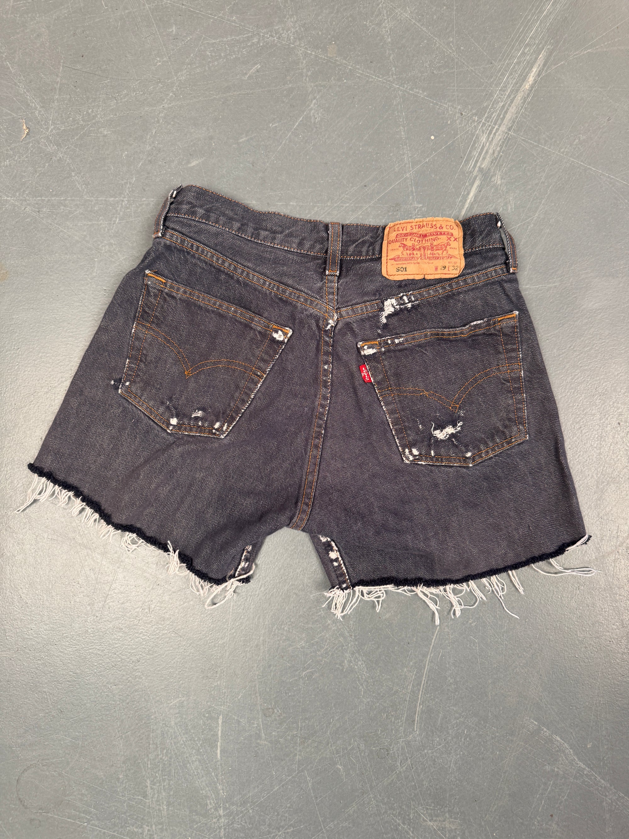 Mens Levis 501 Regular Fit Vintage Denim Short - W 26 - Slate Grey SL384