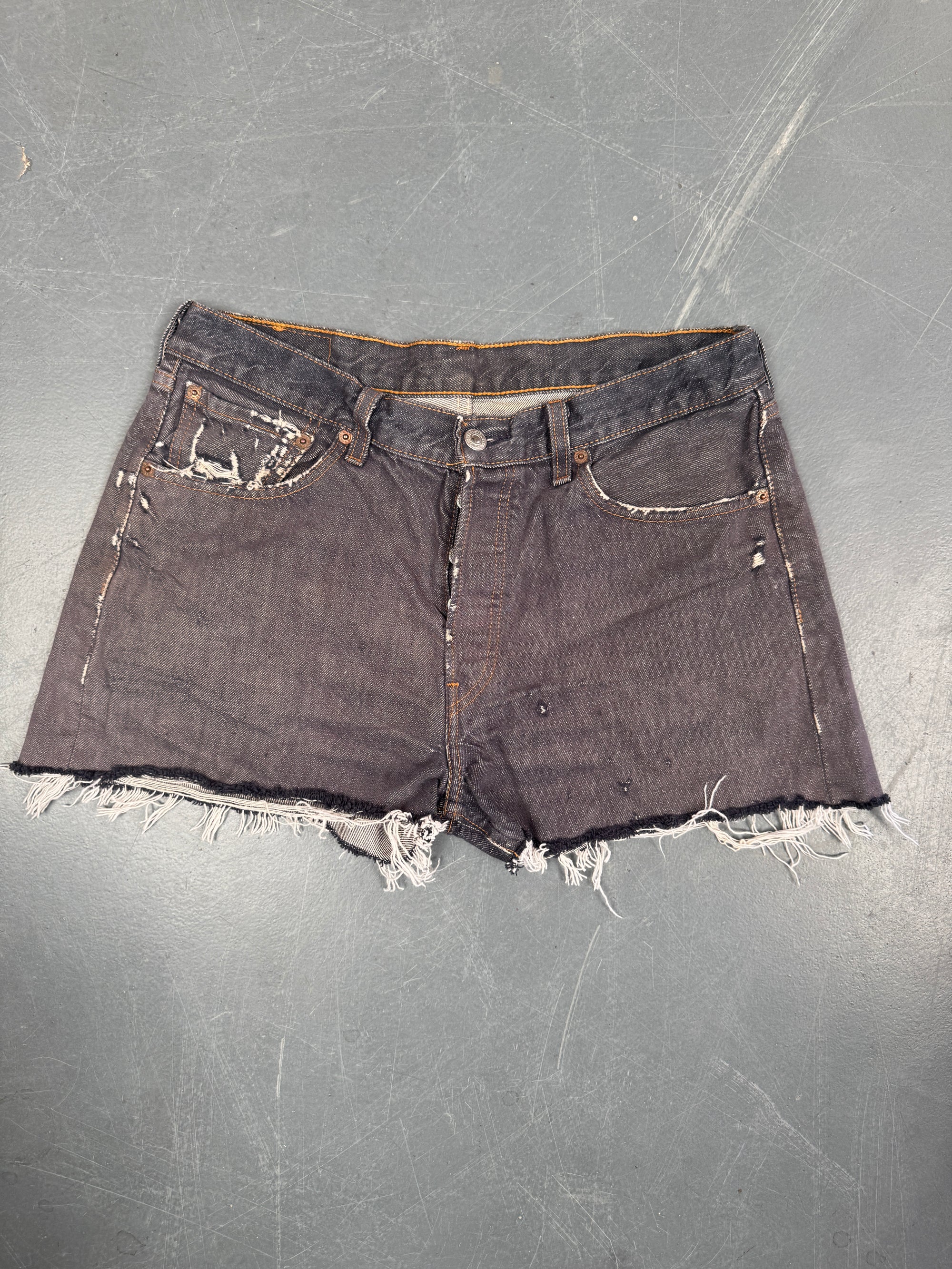 Mens Levis 501 Regular Fit Vintage Denim Short - W 30 - Slate Grey SL385