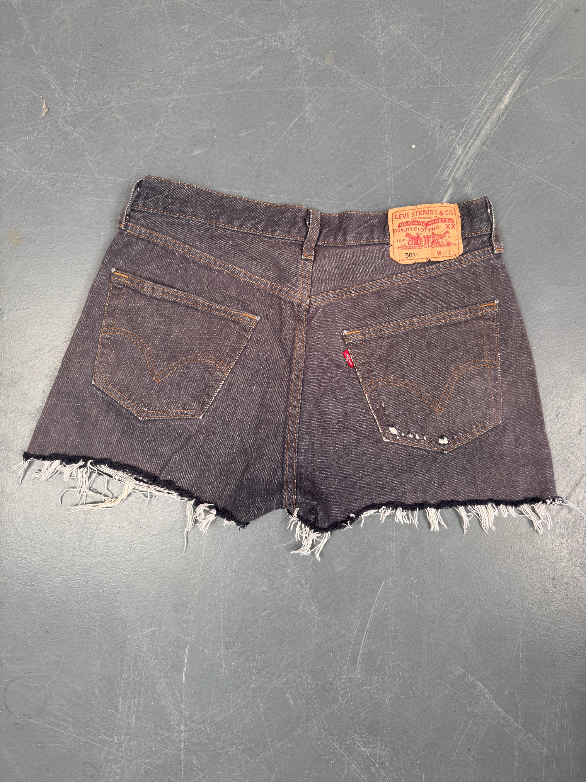 Mens Levis 501 Regular Fit Vintage Denim Short - W 30 - Slate Grey SL385