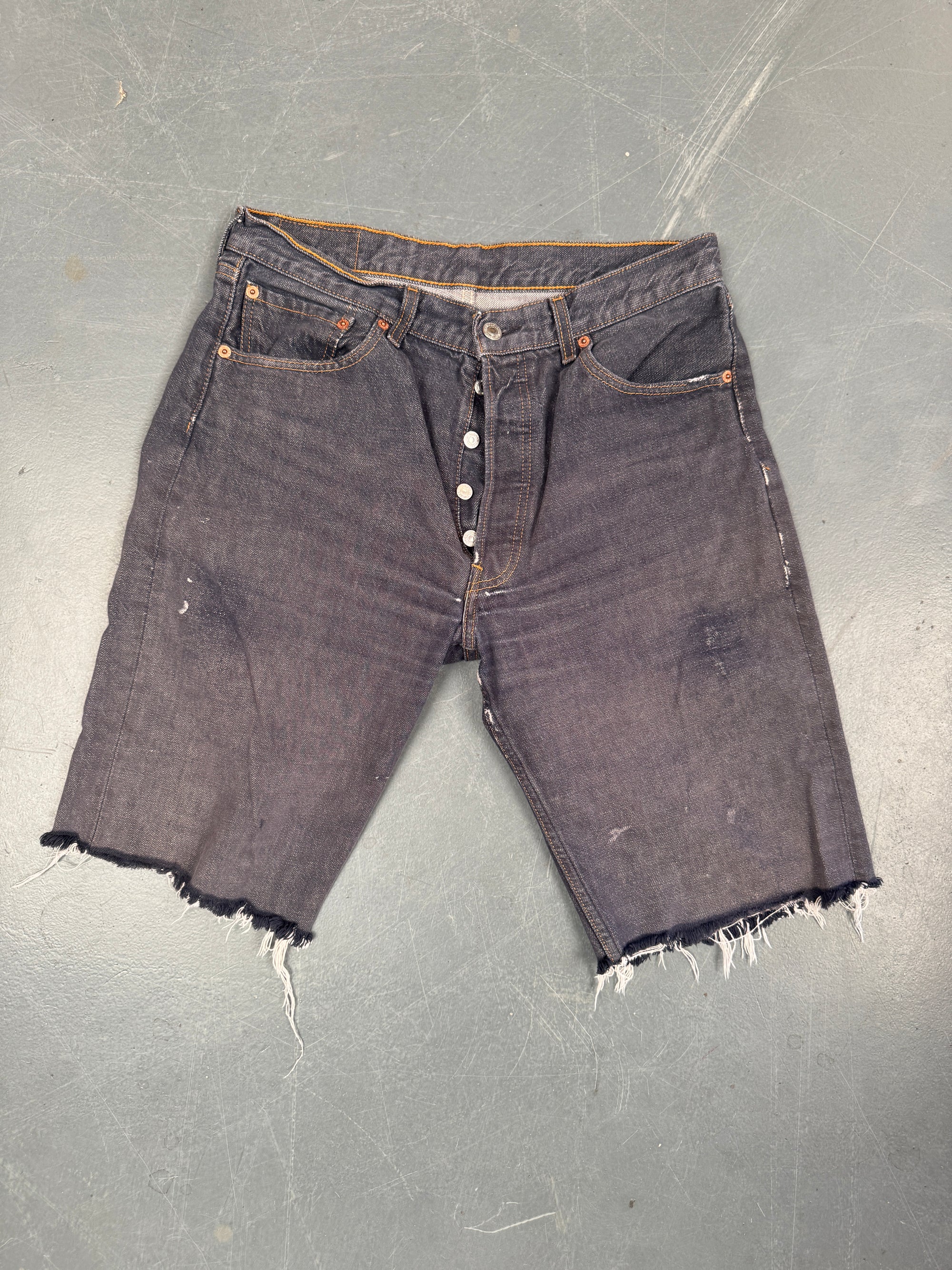 Mens Levis 501 Regular Fit Vintage Denim Short - W 30 - Slate Grey SL386