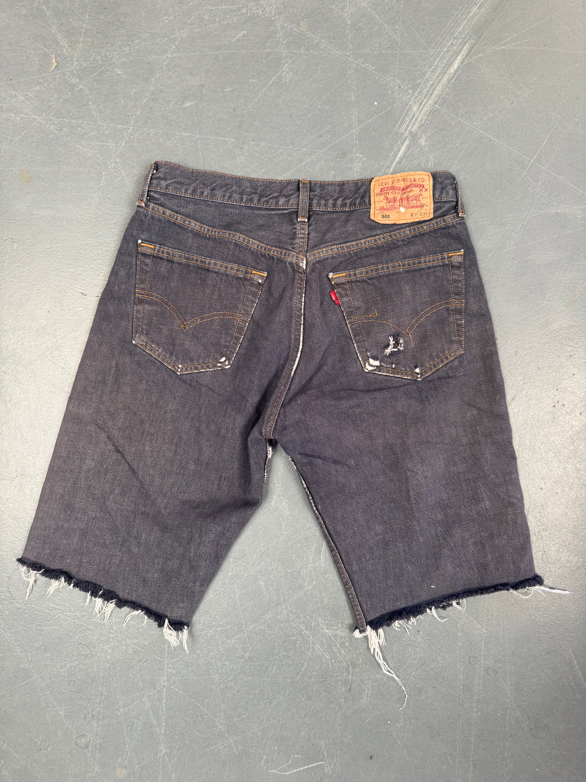 Mens Levis 501 Regular Fit Vintage Denim Short - W 30 - Slate Grey SL386