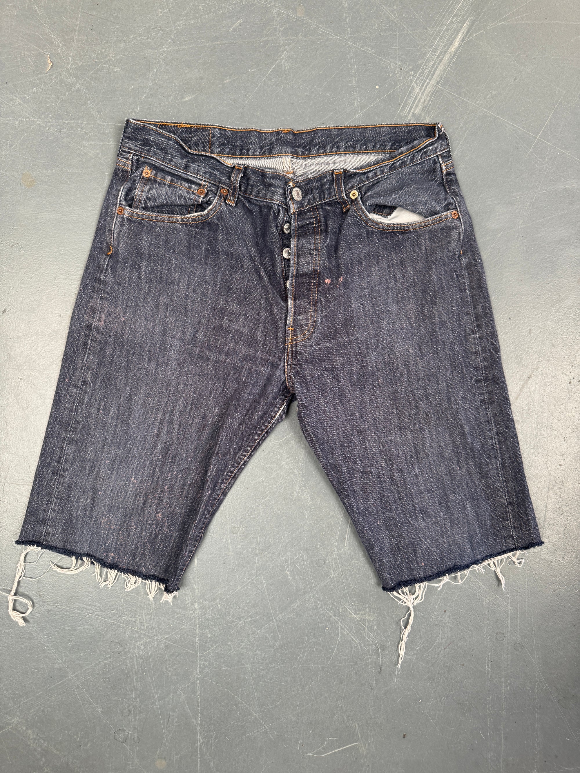 Mens Levis 501 Regular Fit Vintage Denim Short - W 30 - Slate Grey SL387
