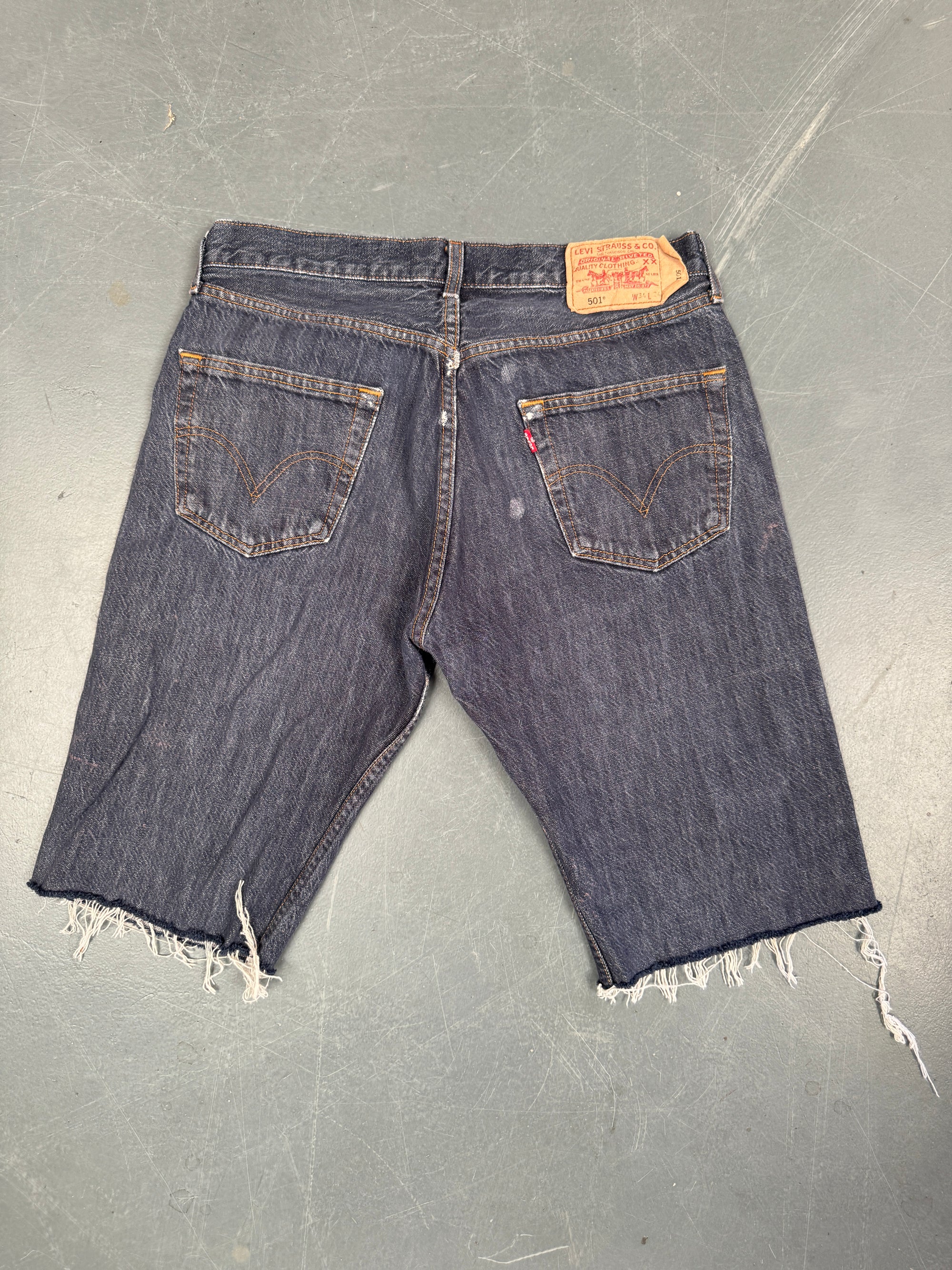 Mens Levis 501 Regular Fit Vintage Denim Short - W 30 - Slate Grey SL387