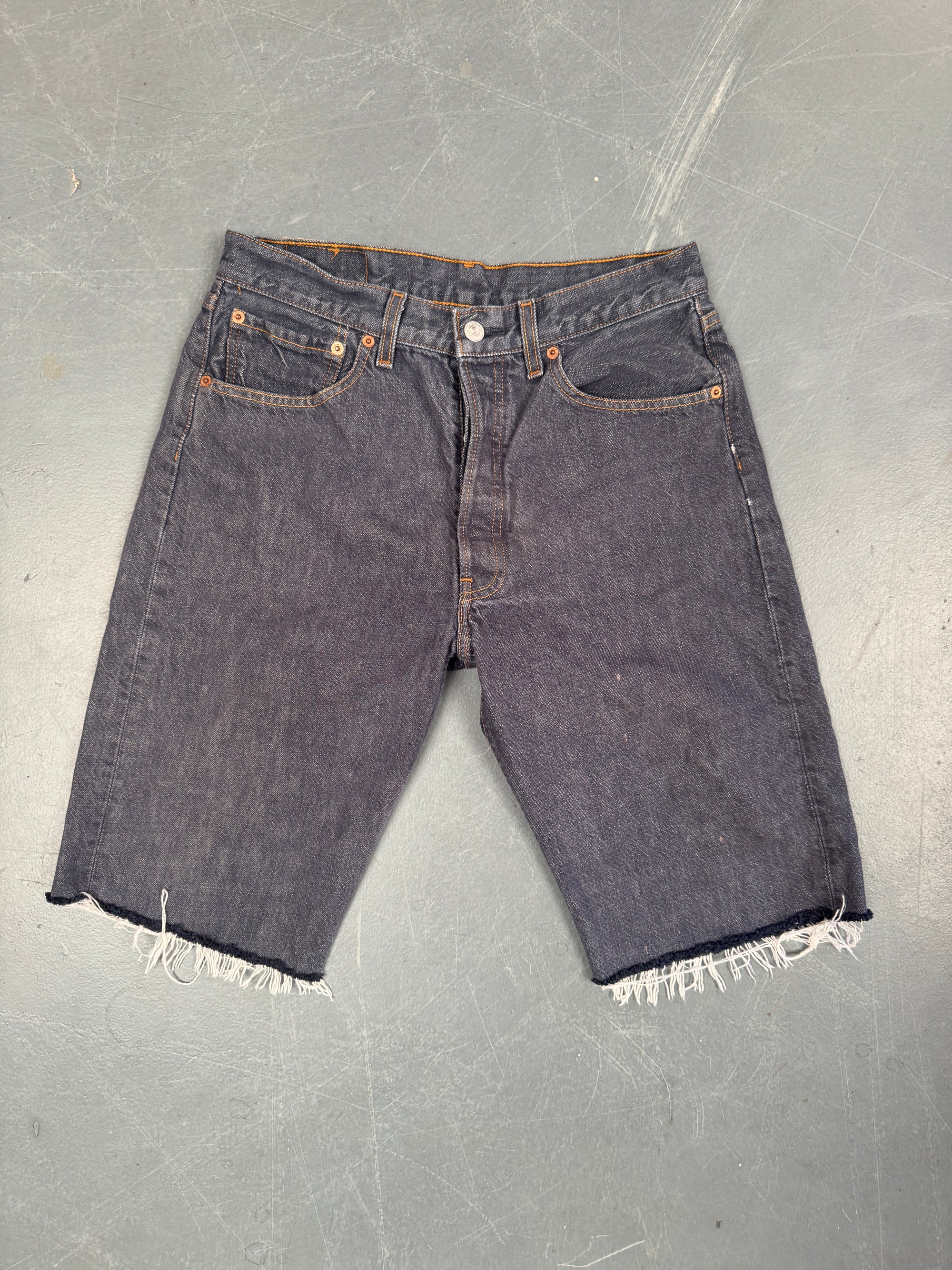 Mens Levis 501 Regular Fit Vintage Denim Short - W 28 - Slate Grey SL389