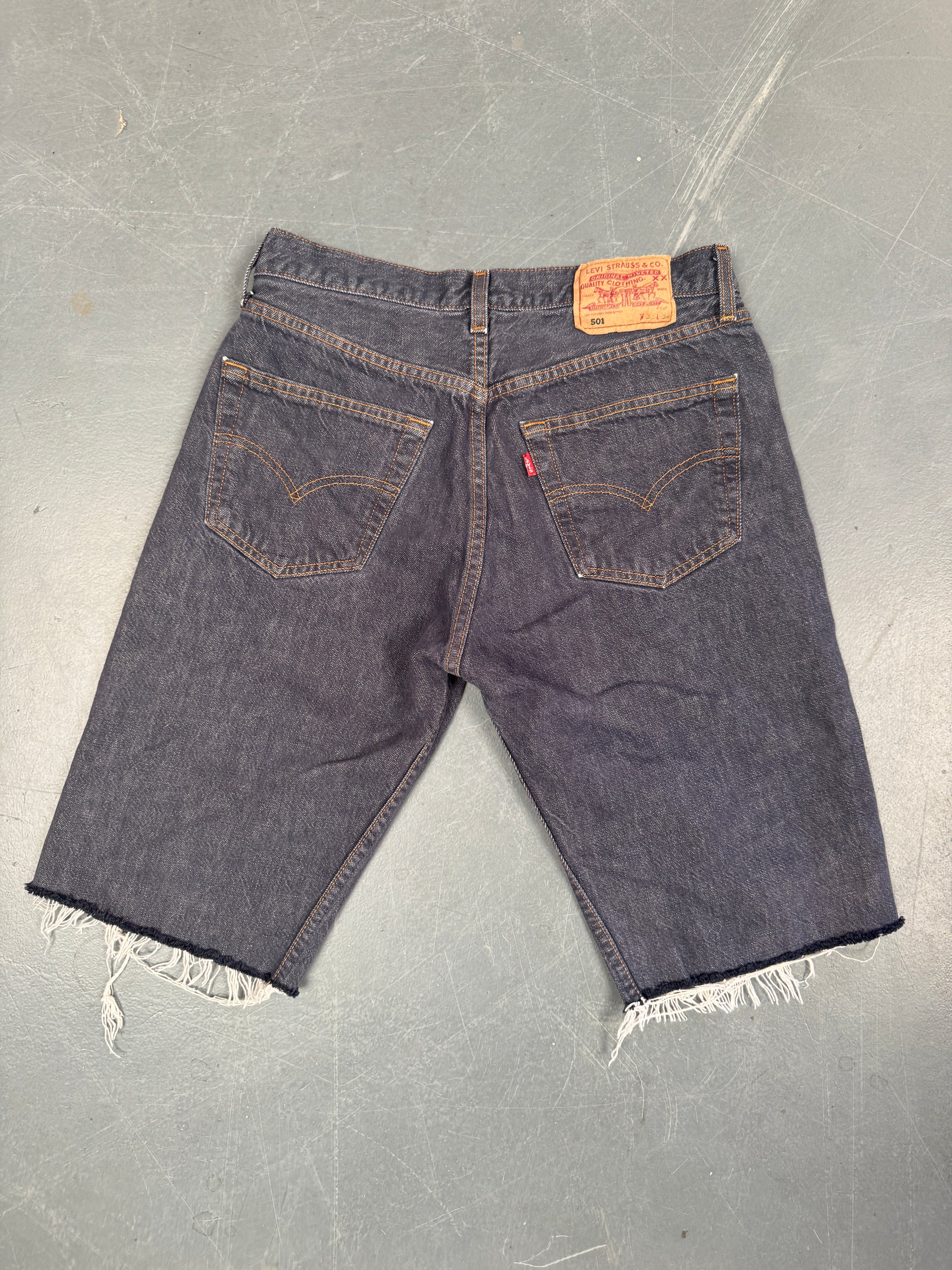 Mens Levis 501 Regular Fit Vintage Denim Short - W 28 - Slate Grey SL389