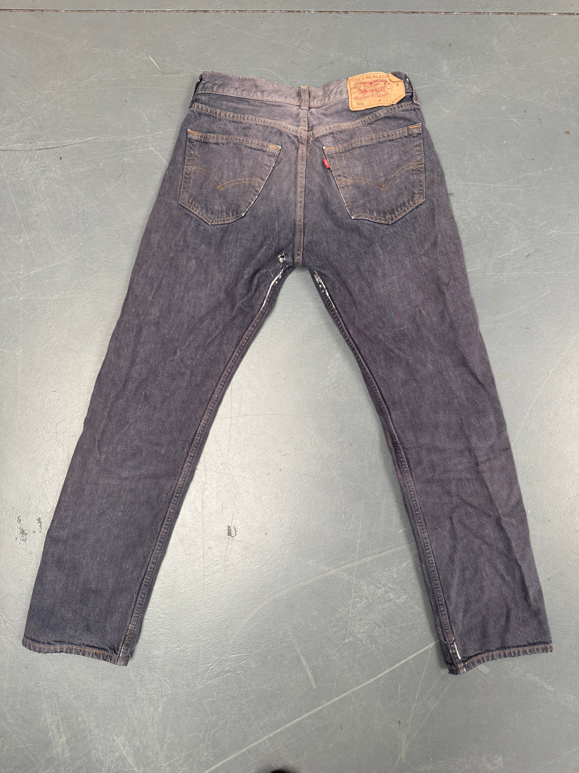 Mens Levis 501 Regular Fit Vintage Jean - W 29 L 30 - Slate Grey